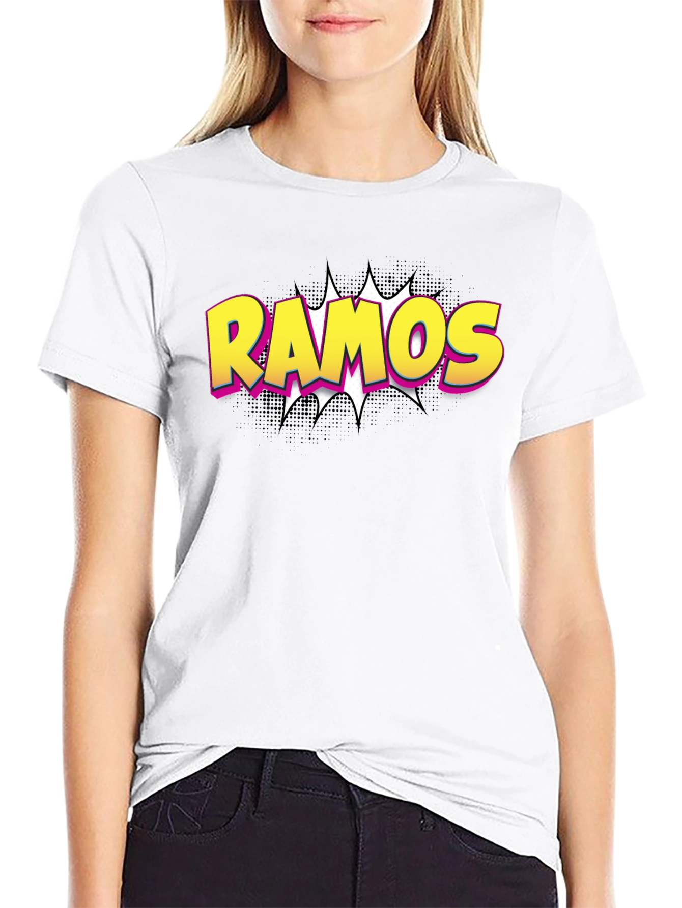 Ramos Comic Book Style T-Shirt - Black Cotton Tee