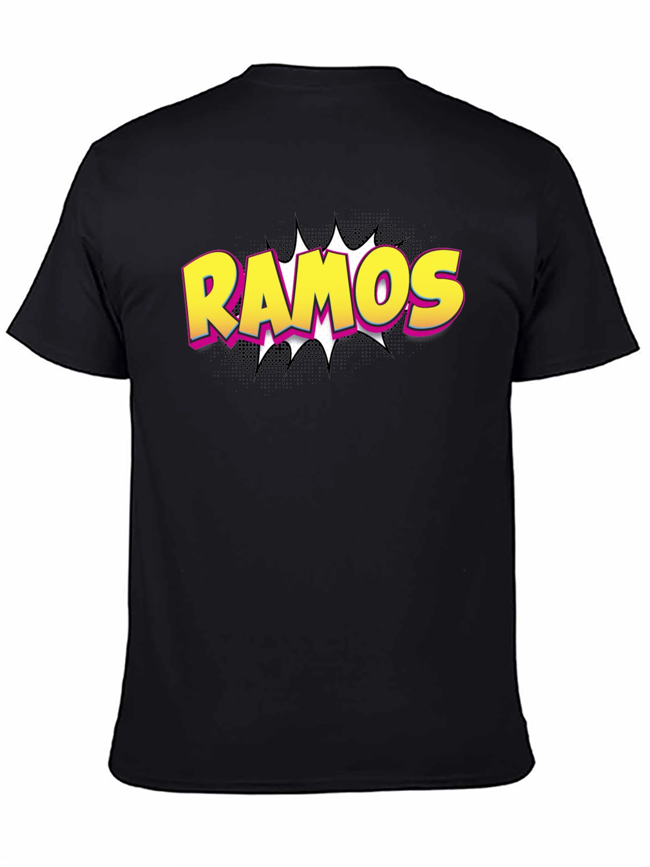 Ramos Comic Book Style T-Shirt - Black Cotton Tee