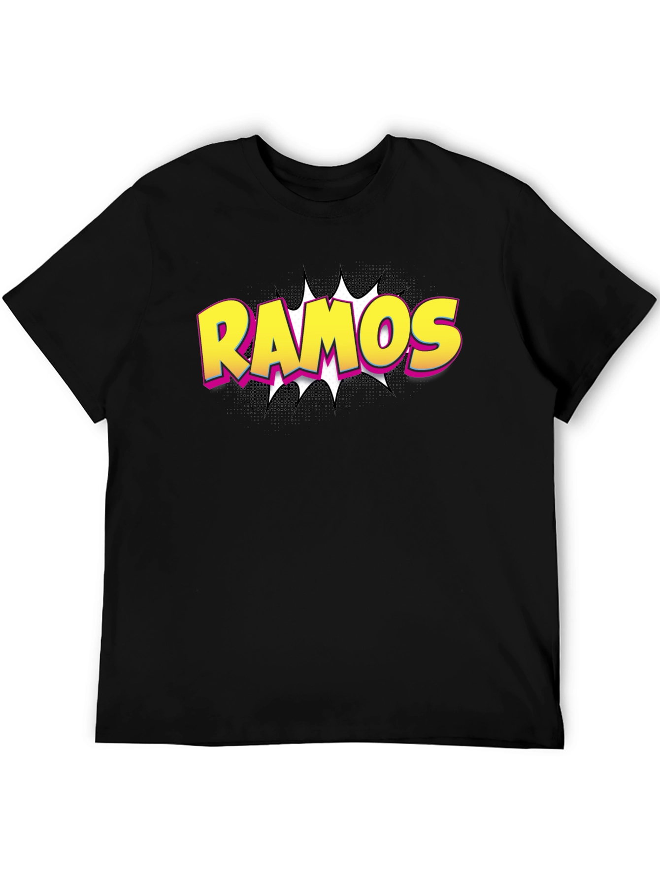 Ramos Comic Book Style T-Shirt - Black Cotton Tee