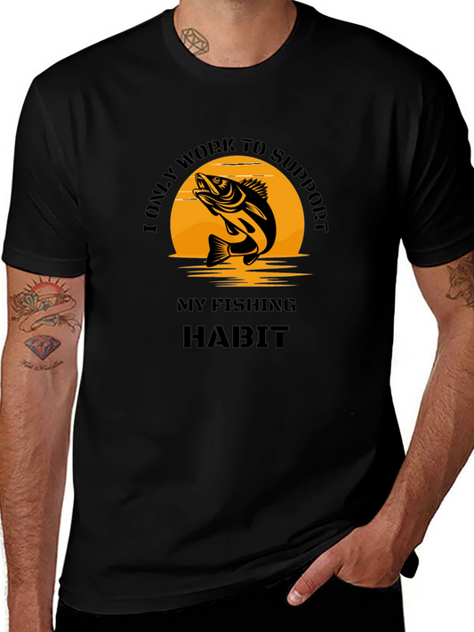 Fishing Habit T-Shirt - Novelty Graphic Tee