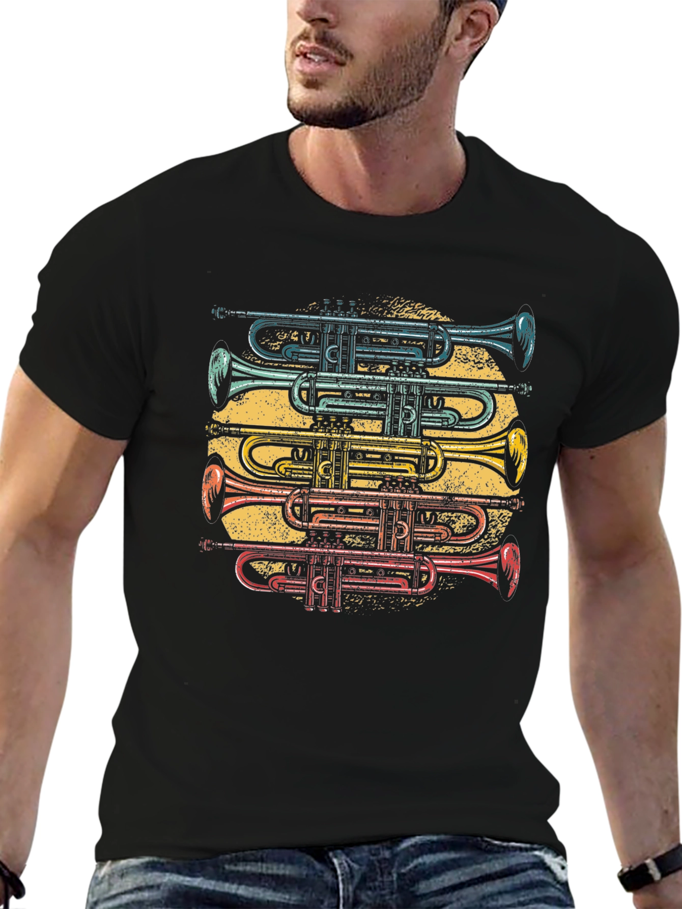 Trumpet Stack Graphic T-Shirt