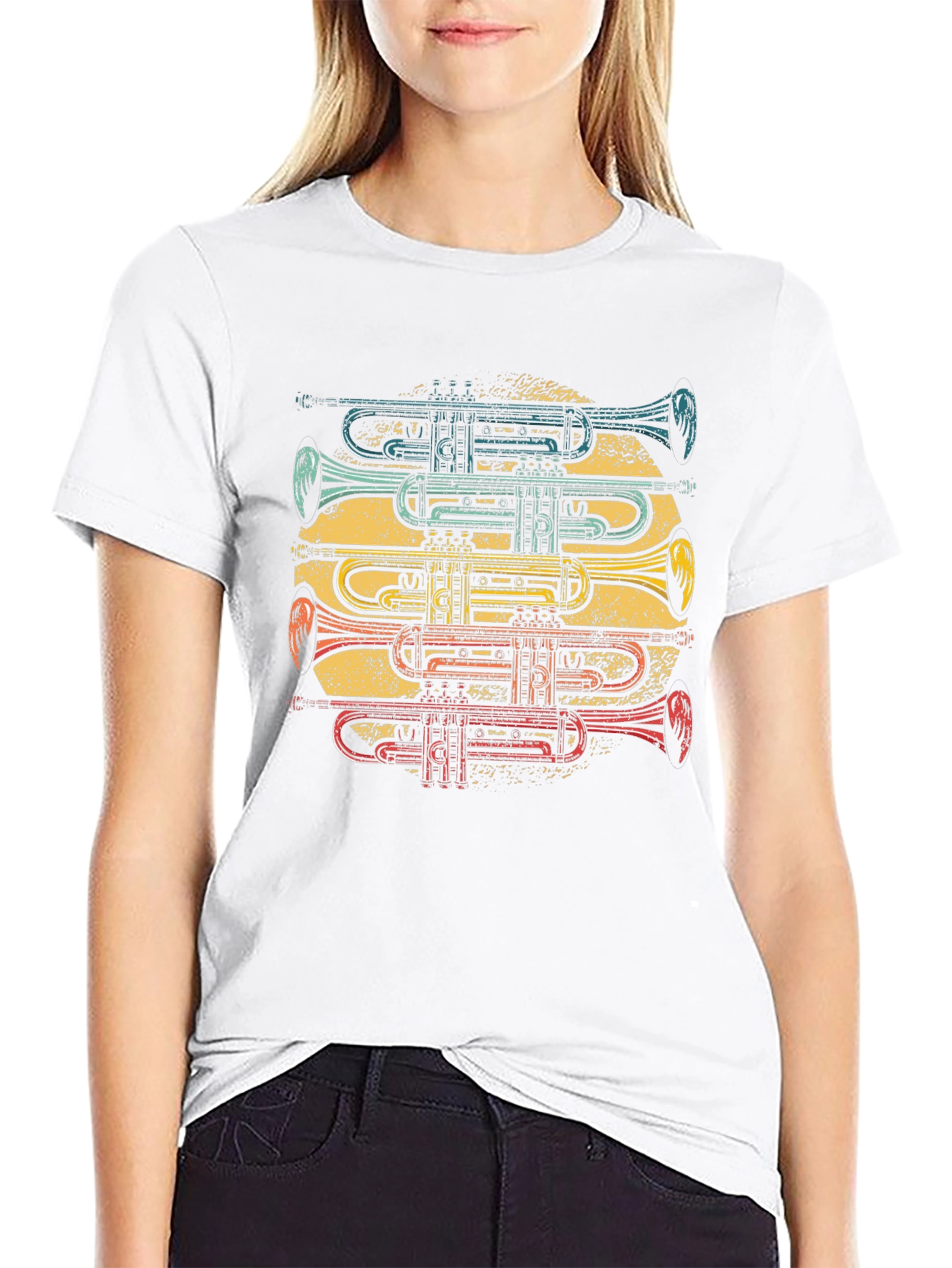 Trumpet Stack Graphic T-Shirt