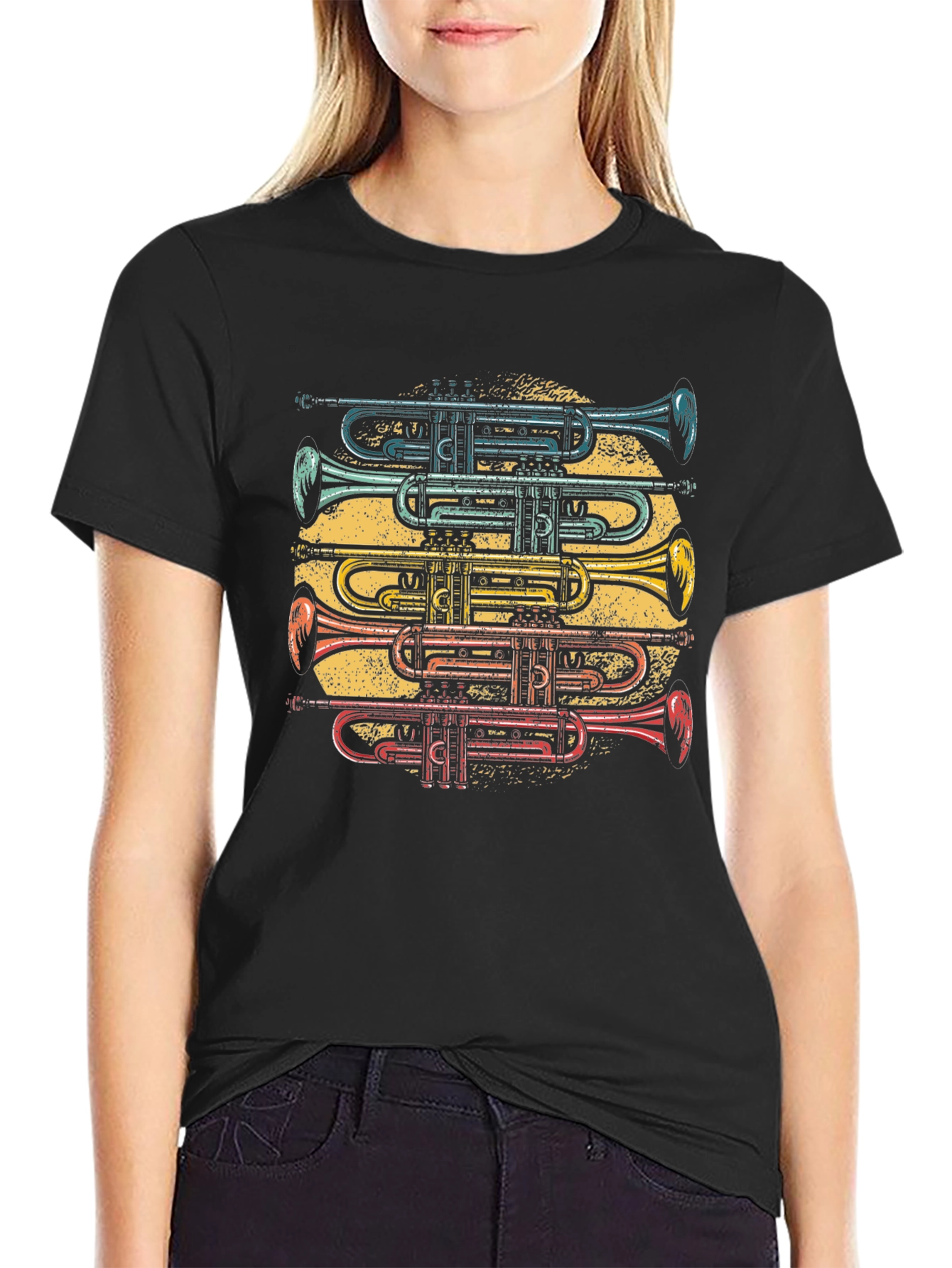 Trumpet Stack Graphic T-Shirt