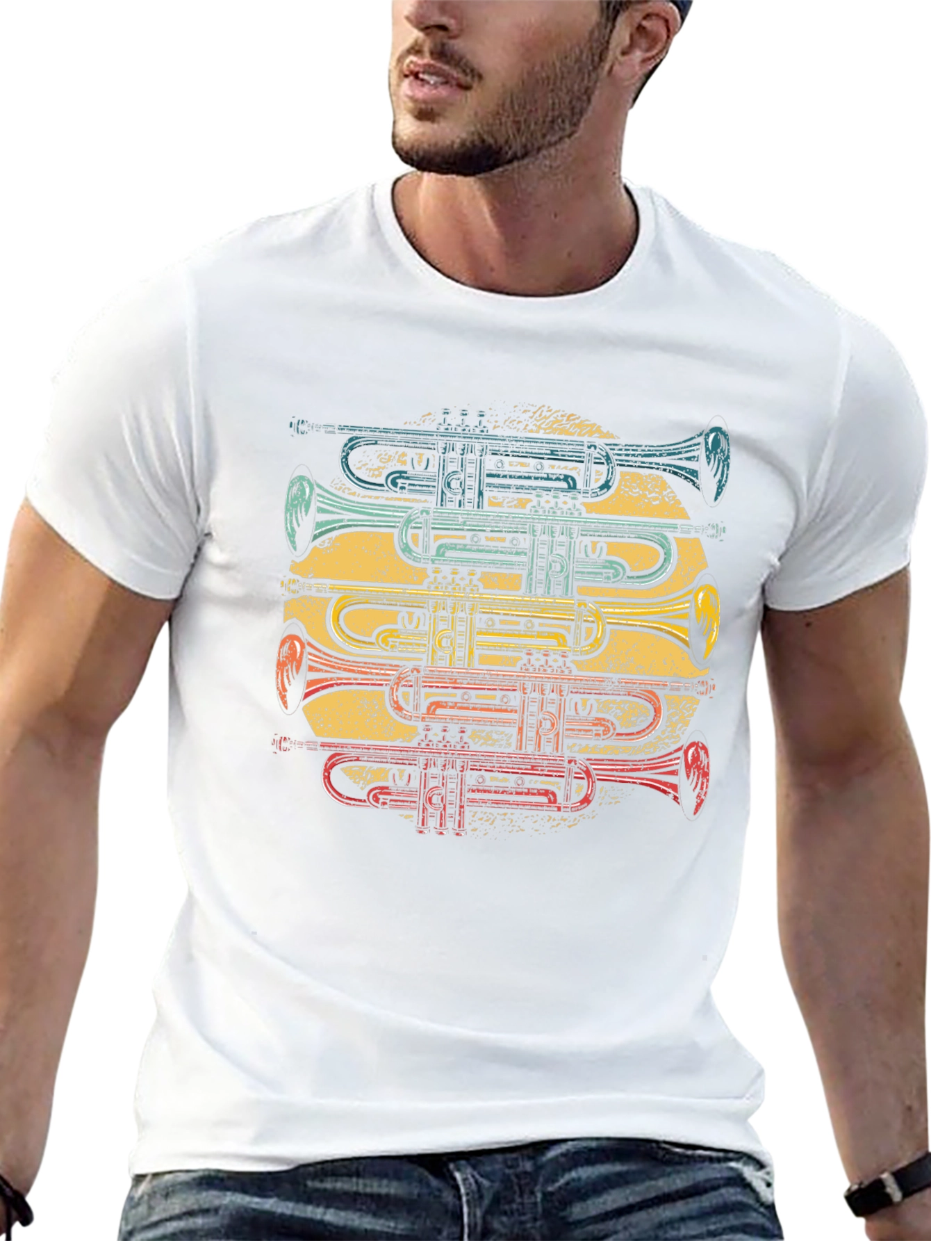 Trumpet Stack Graphic T-Shirt