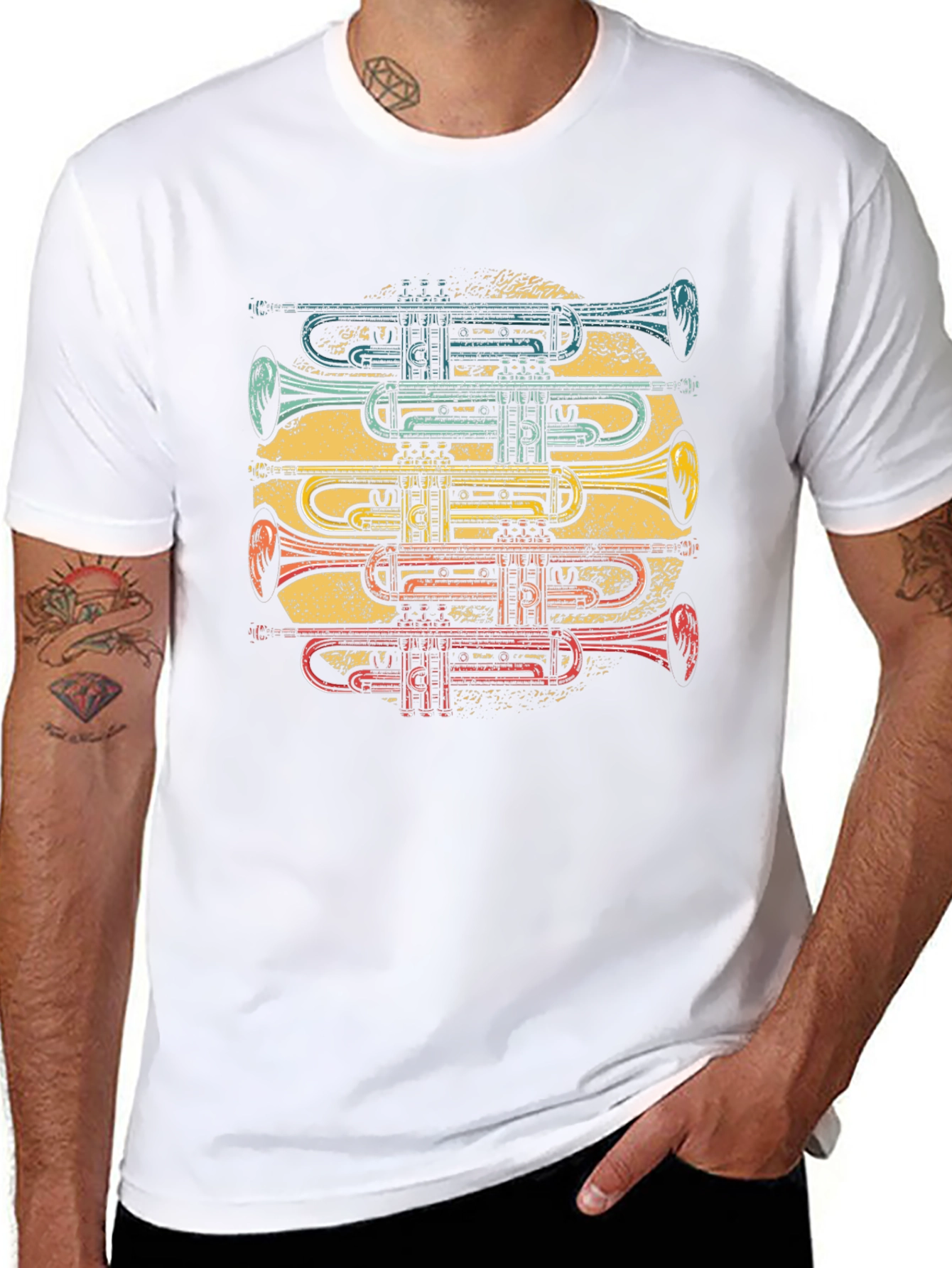 Trumpet Stack Graphic T-Shirt