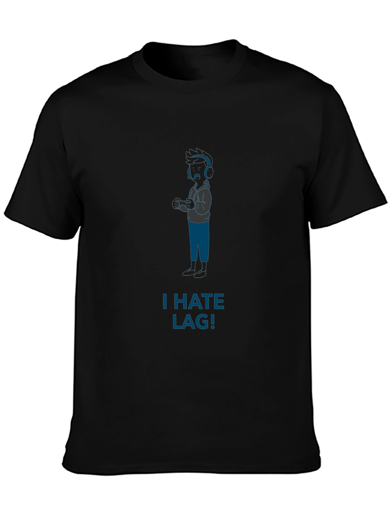I Hate Lag! Gamer T-Shirt - Black