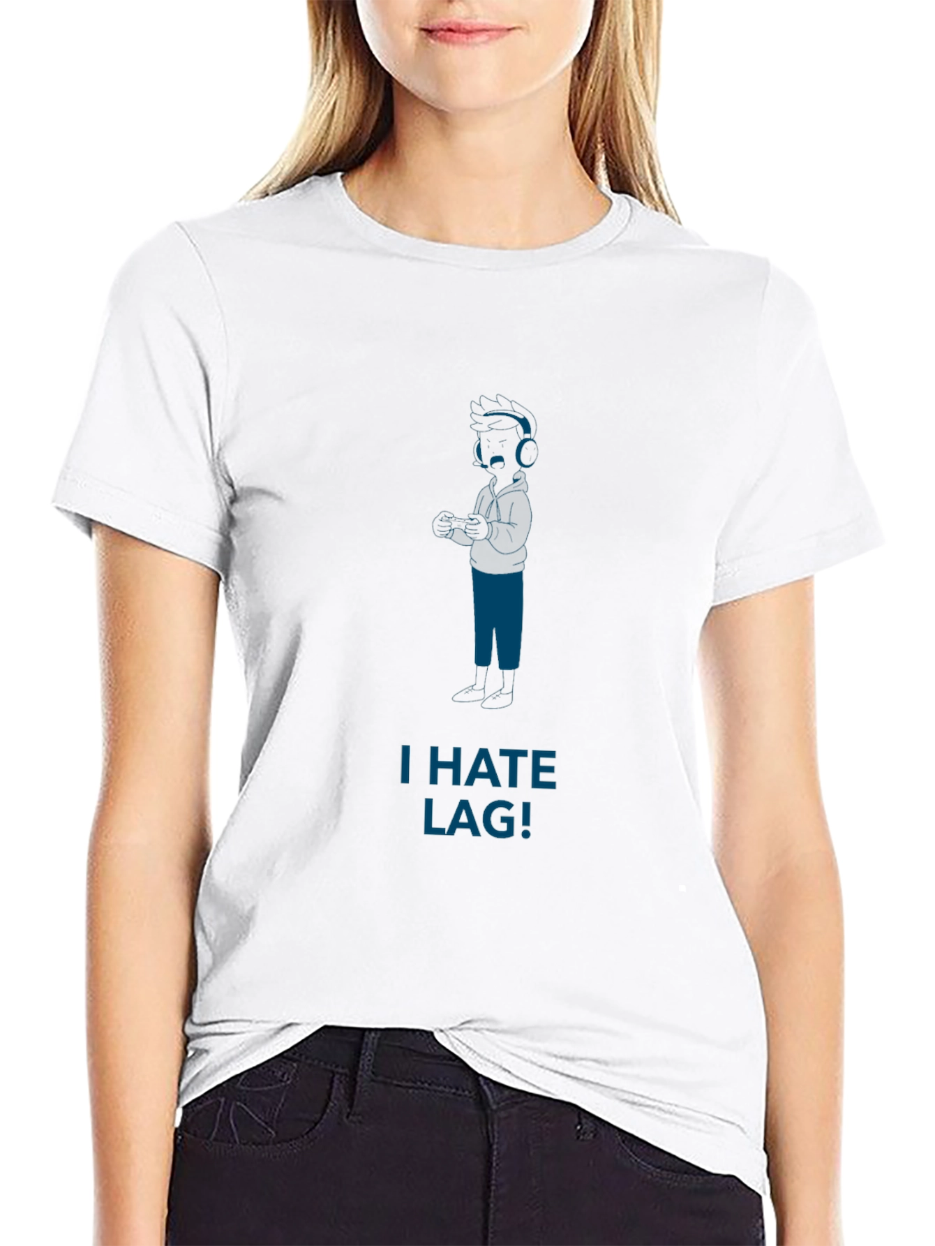 I Hate Lag! Gamer T-Shirt - Black