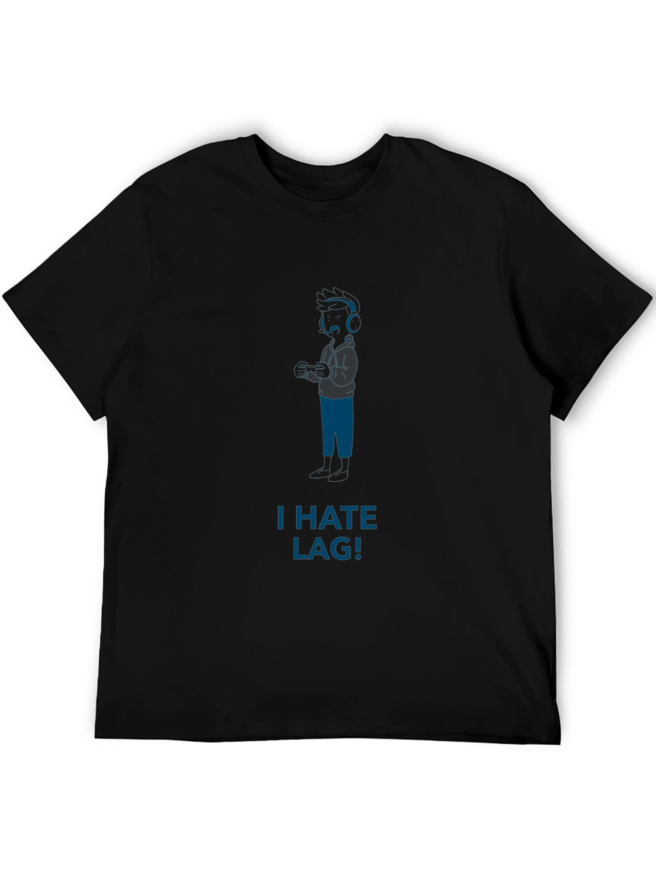 I Hate Lag! Gamer T-Shirt - Black