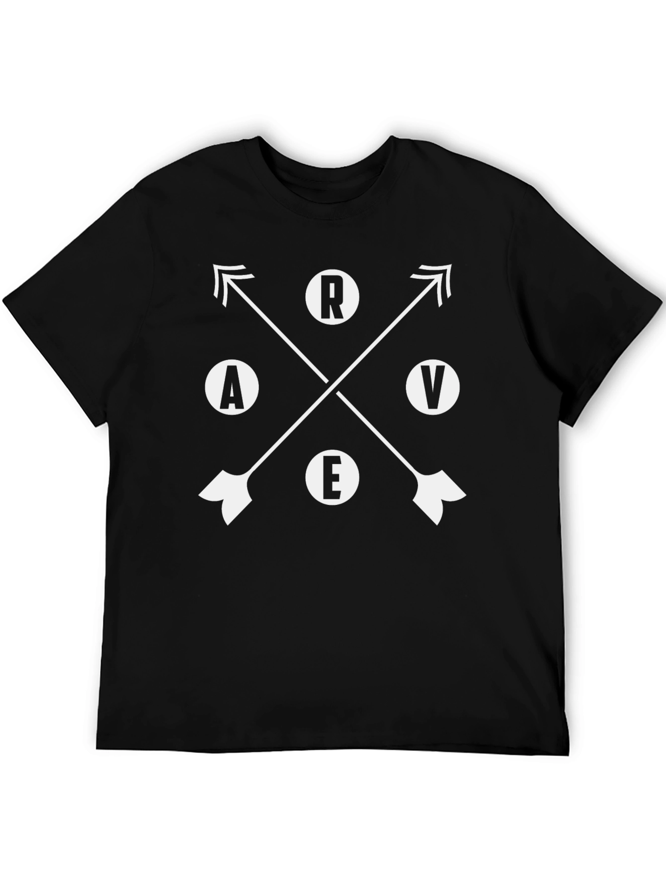 Retro Rave Arrow T-Shirt - Black