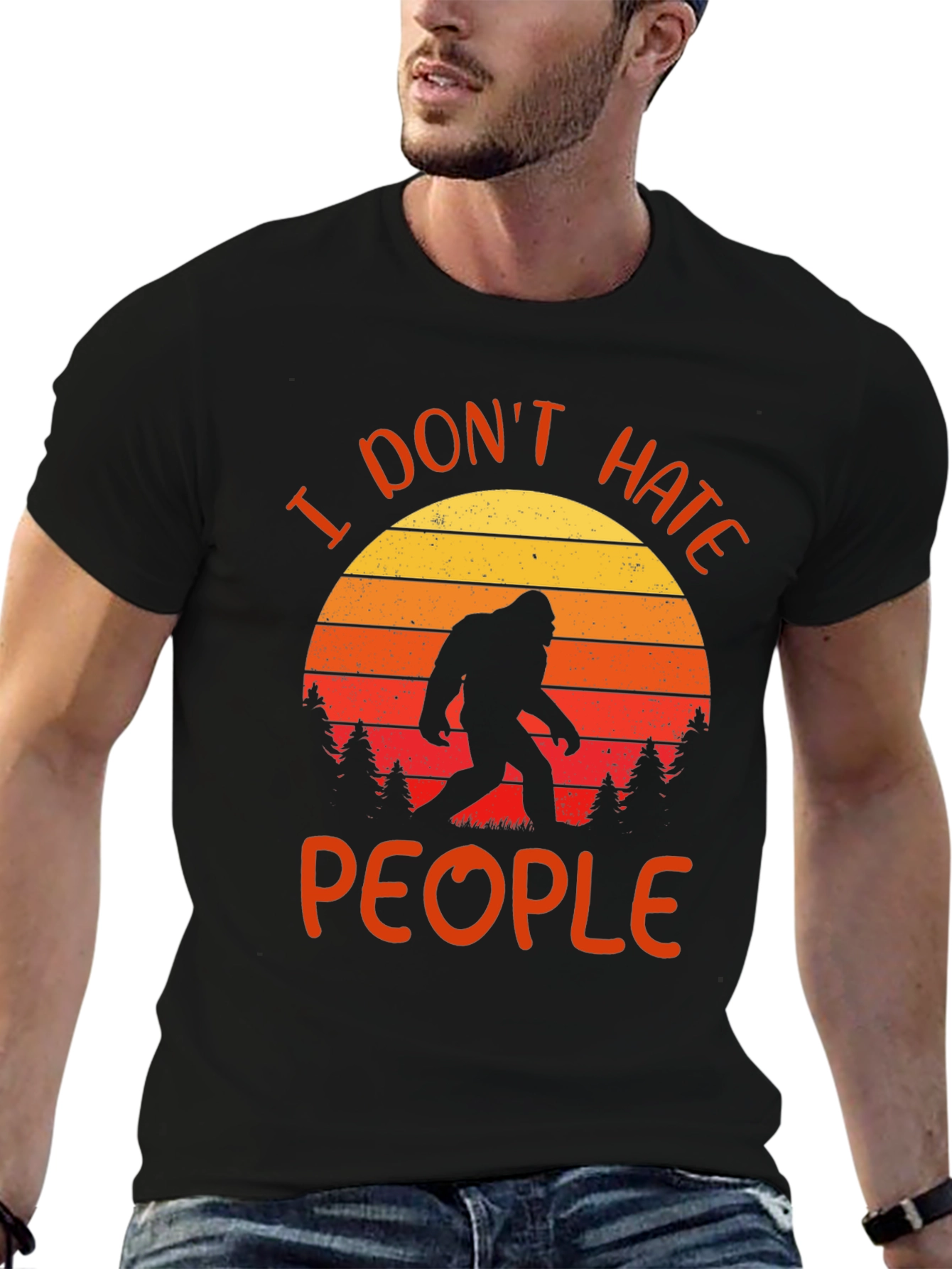 I Dont Hate People Bigfoot Graphic Tee