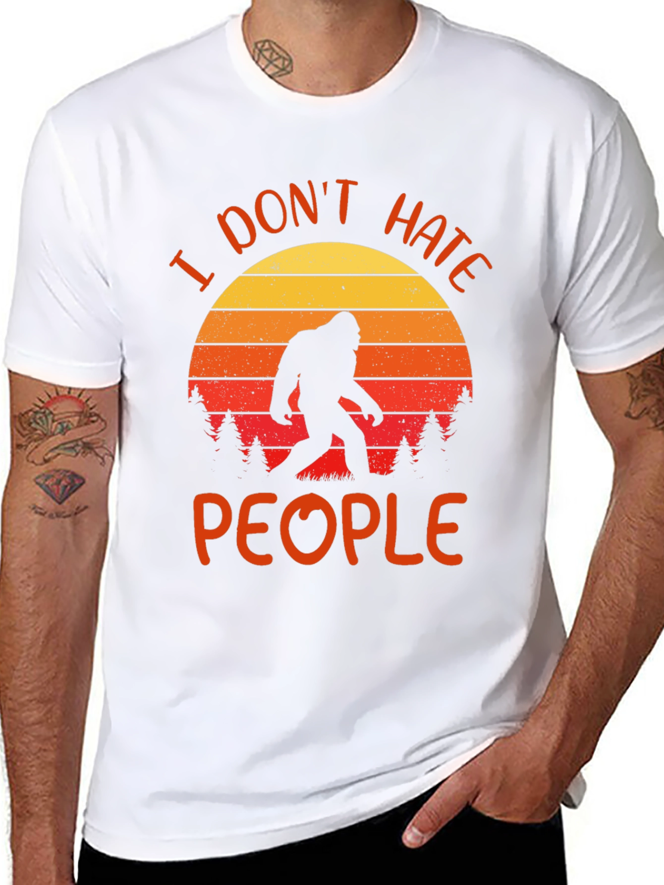 I Dont Hate People Bigfoot Graphic Tee