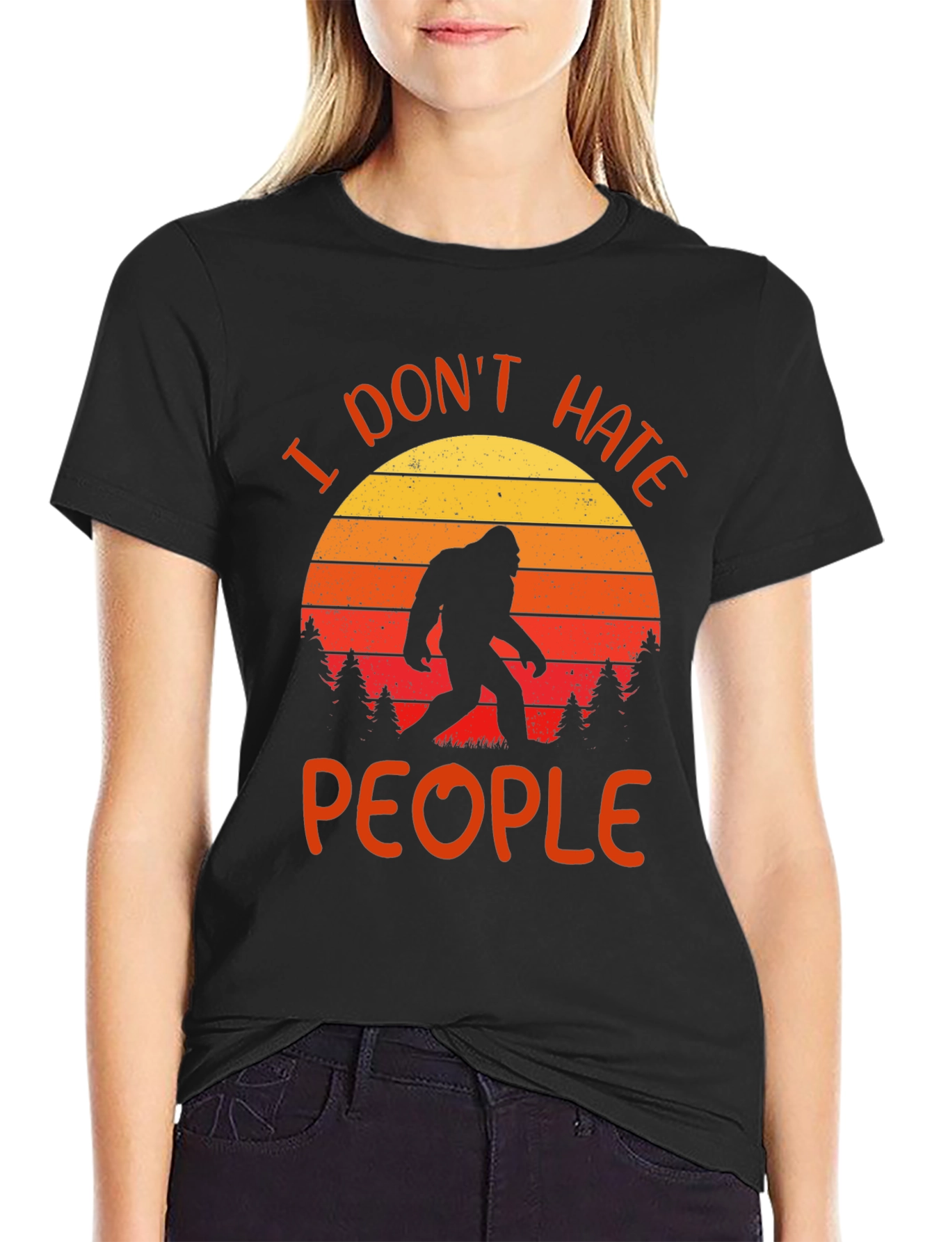 I Dont Hate People Bigfoot Graphic Tee
