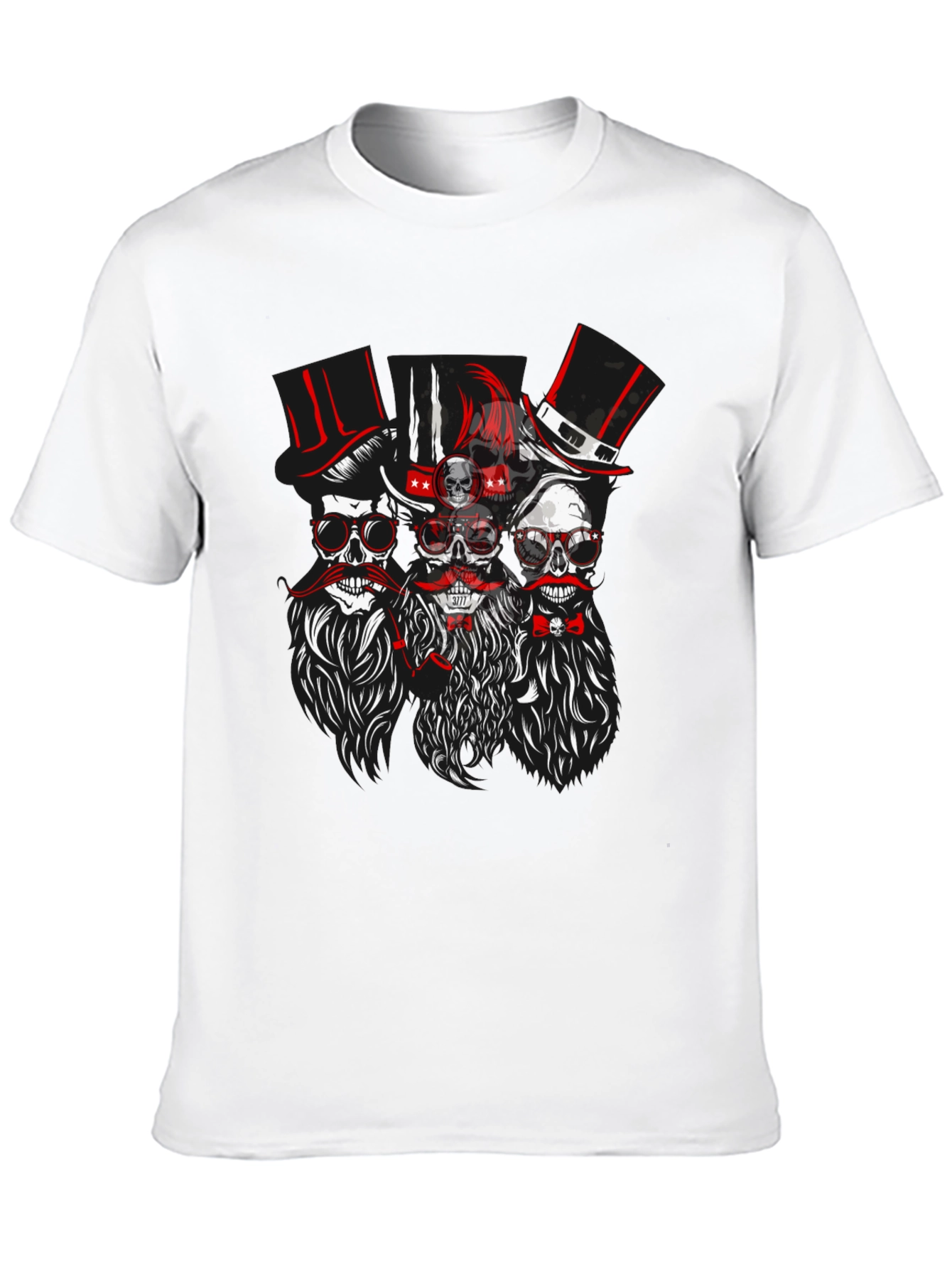 Skull & Mustache Graphic T-Shirt - Mens Black Tee
