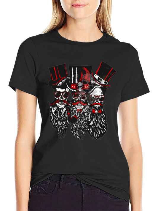 Skull & Mustache Graphic T-Shirt - Mens Black Tee