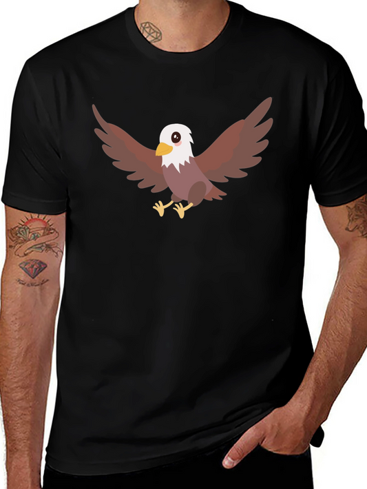 Cool Eagle Cartoon Black T-Shirt