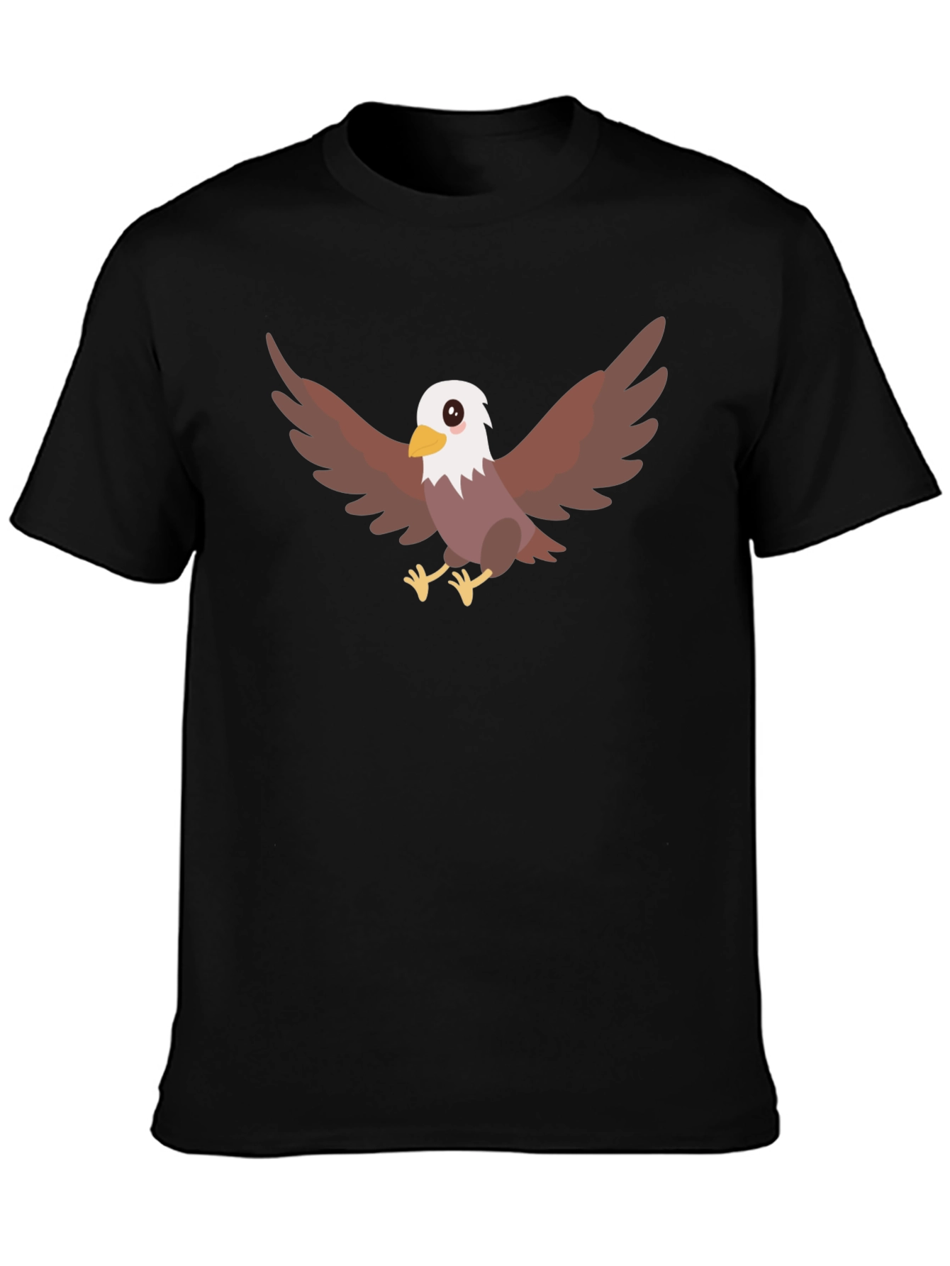 Cool Eagle Cartoon Black T-Shirt