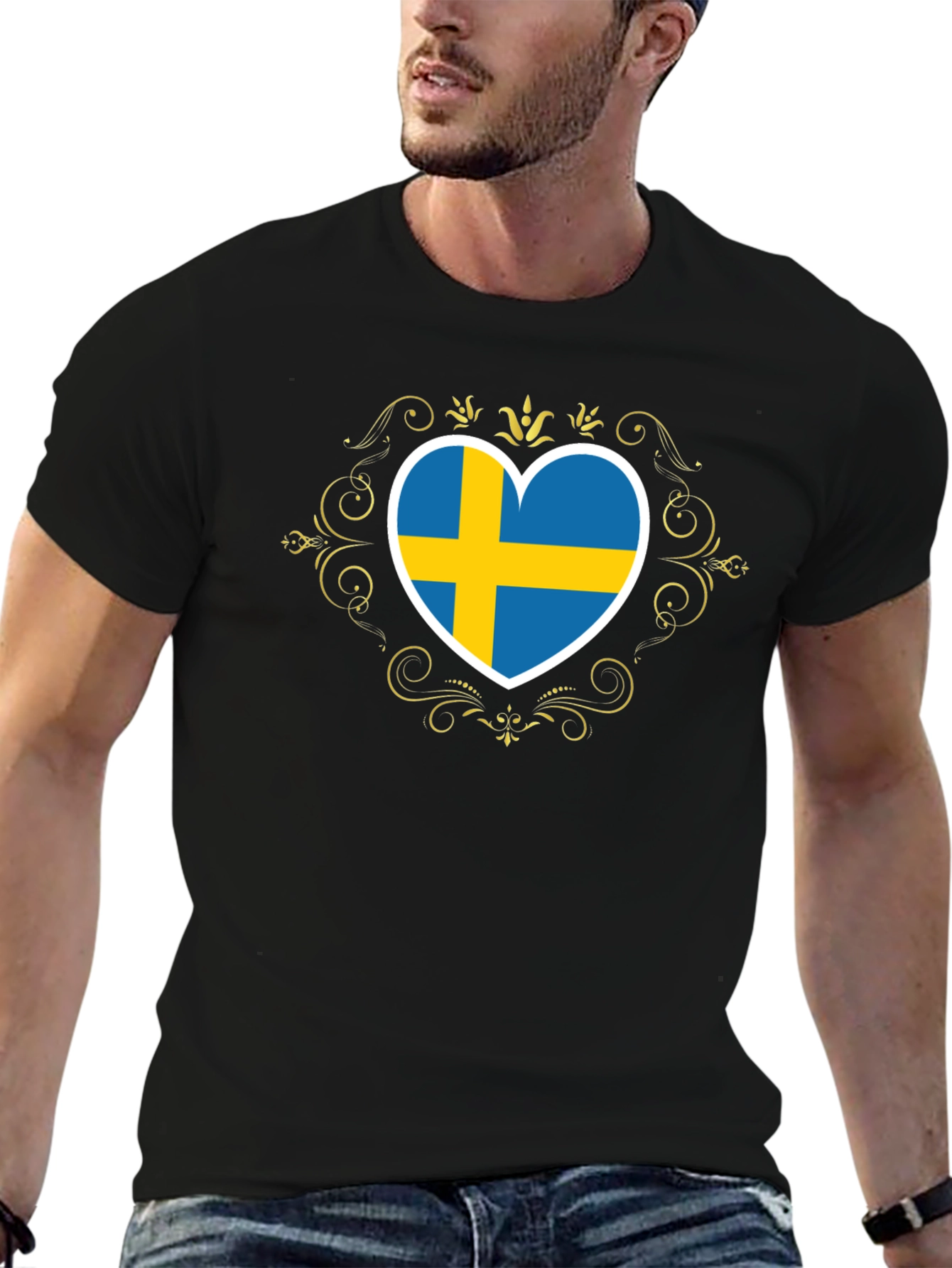 Sweden Flag Heart T-Shirt