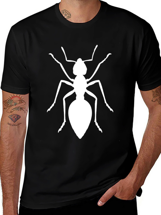 Ant Graphic Tee - Black Cotton Casual