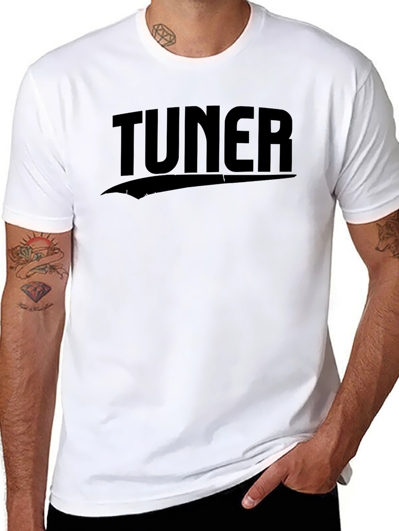 Tuner Graphic Tee - Black Cotton Blend T-Shirt