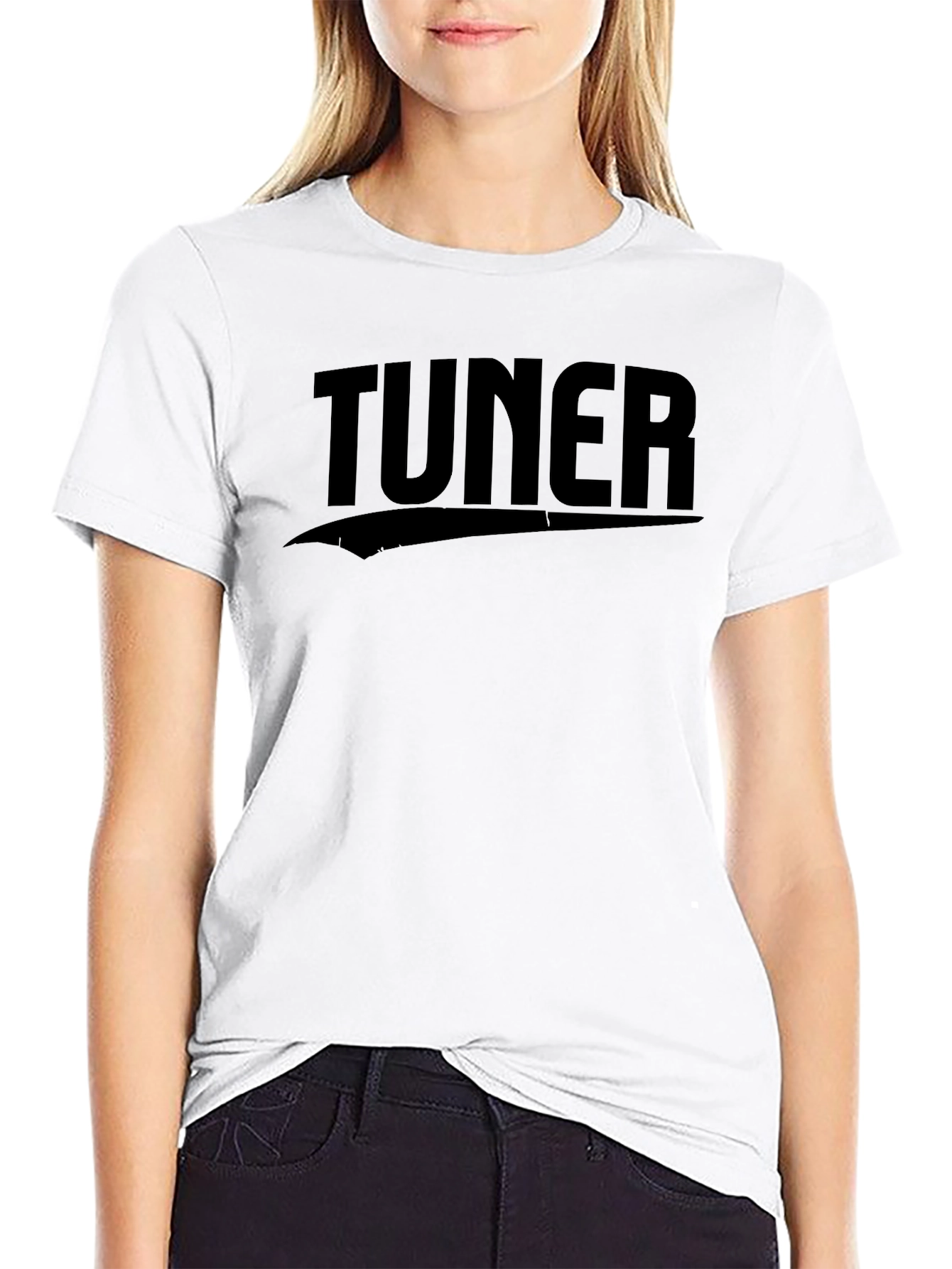 Tuner Graphic Tee - Black Cotton Blend T-Shirt