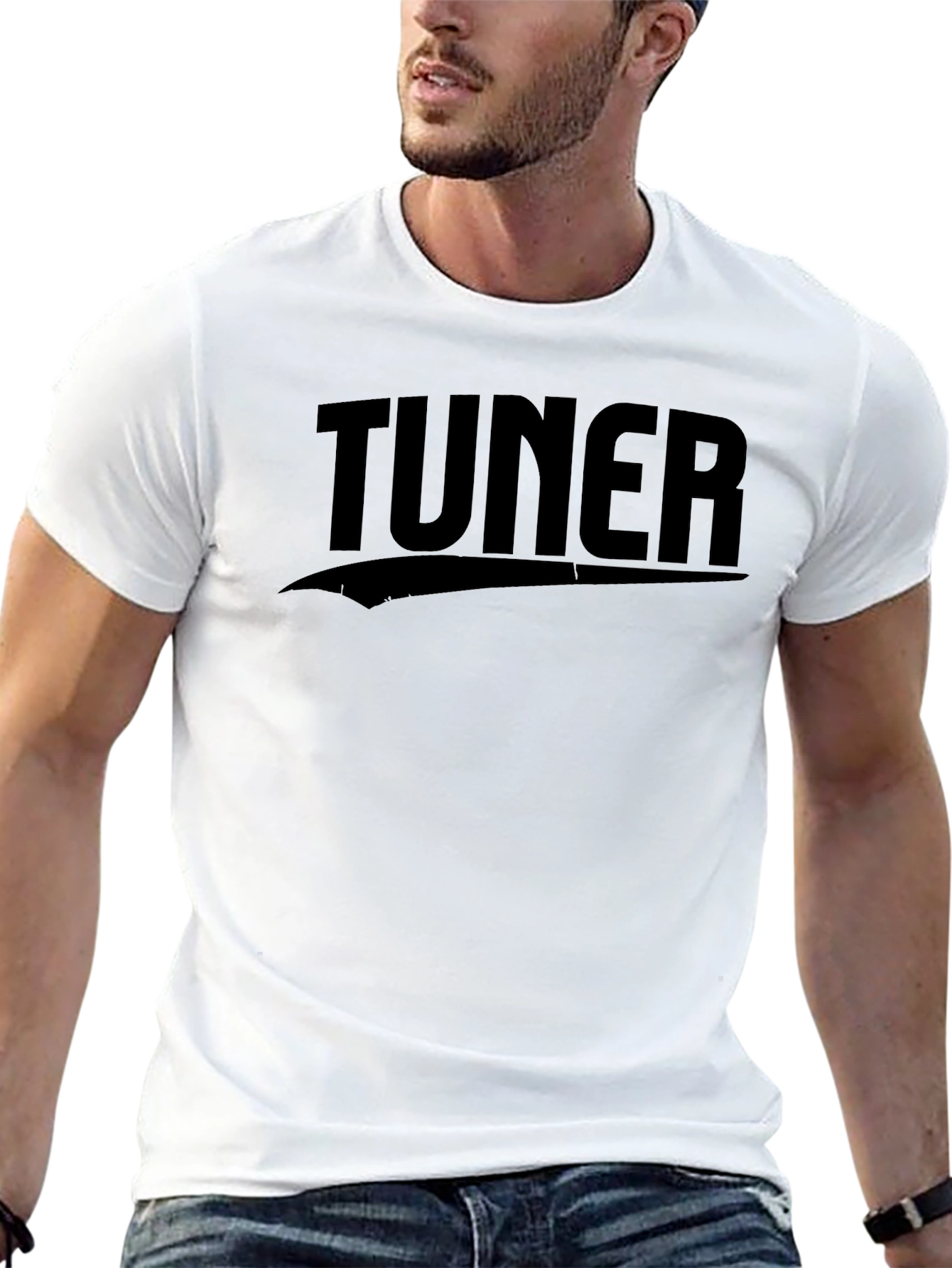 Tuner Graphic Tee - Black Cotton Blend T-Shirt
