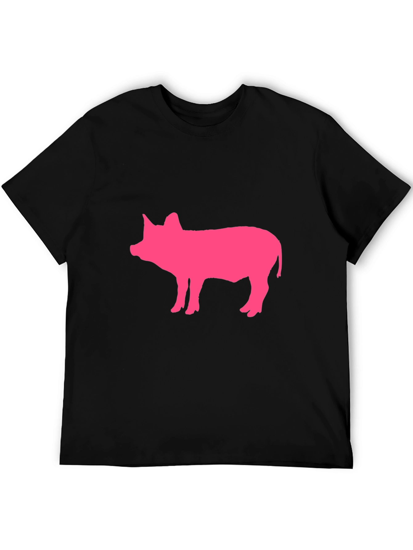 Pink Pig Graphic Black T-Shirt