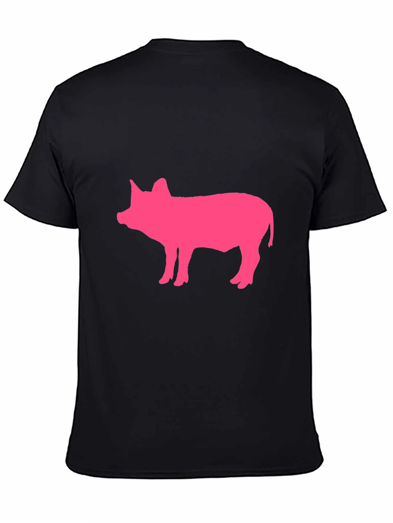 Pink Pig Graphic Black T-Shirt