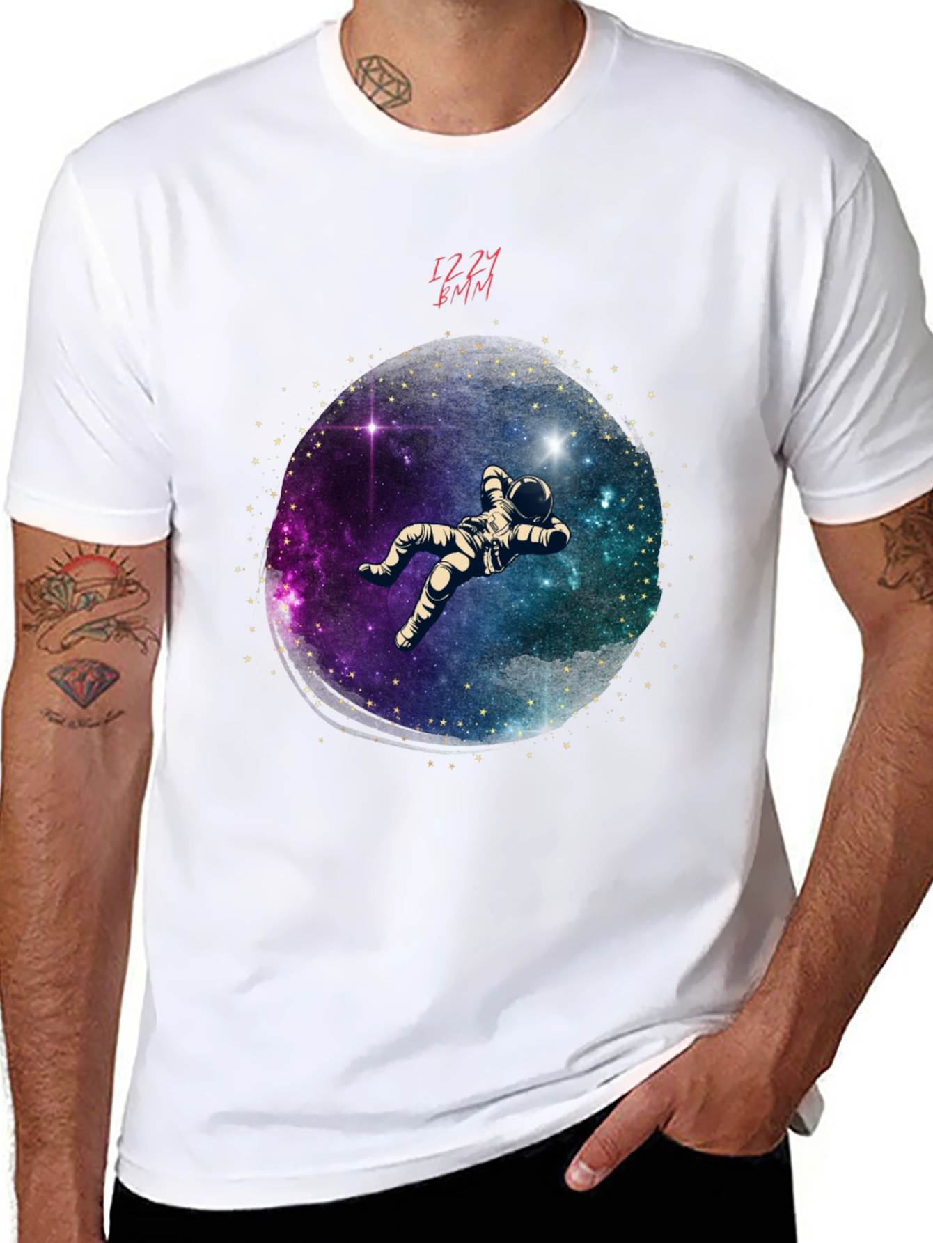 Astronaut Galaxy Graphic Tee - Black