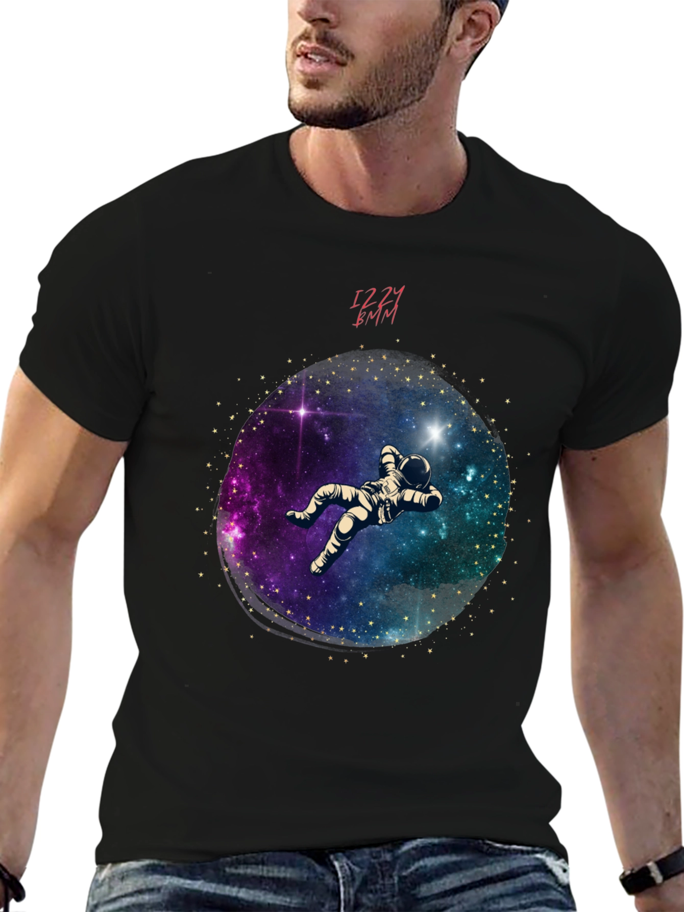 Astronaut Galaxy Graphic Tee - Black