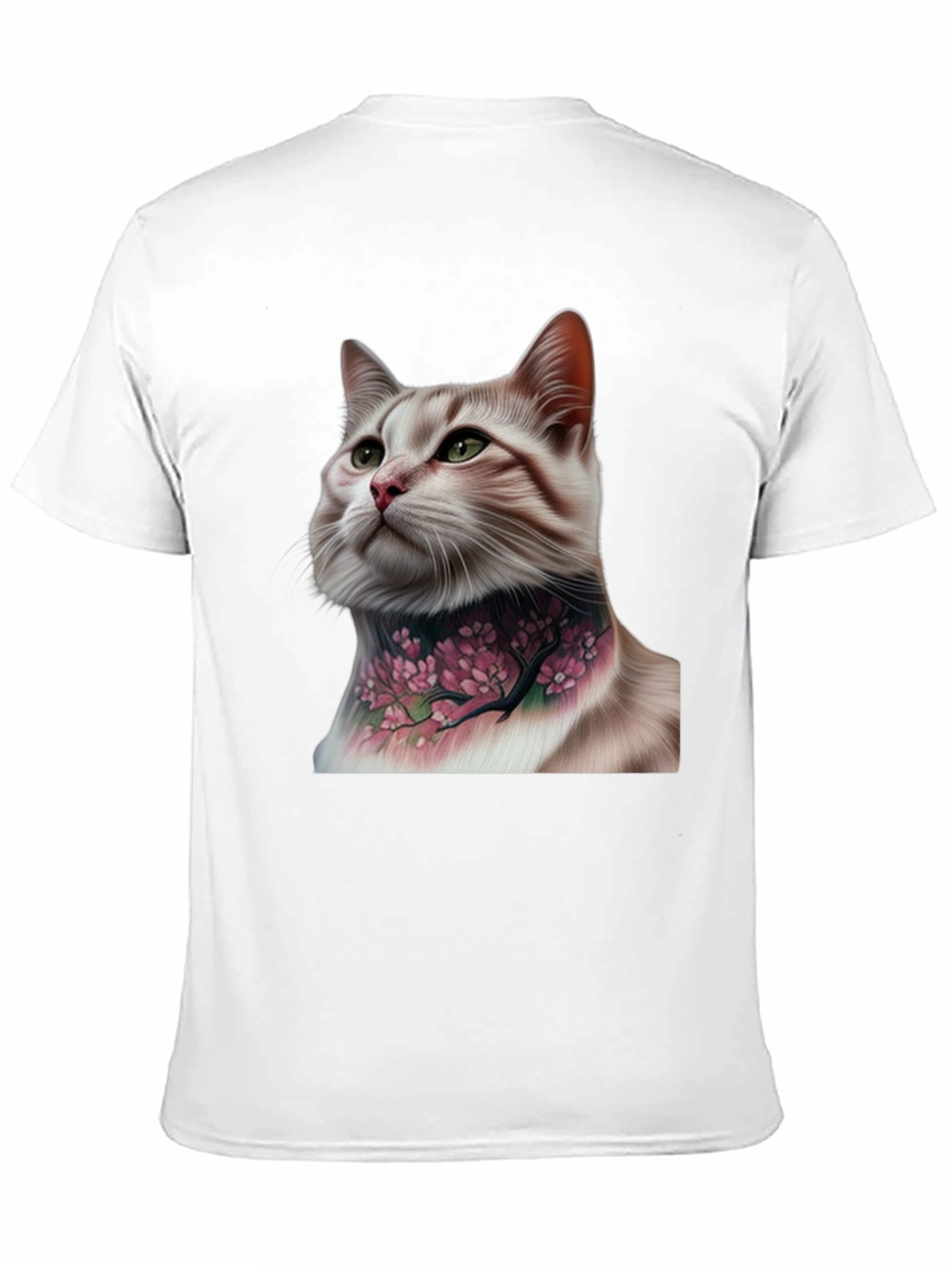 Cat with Floral Tattoo Graphic Tee