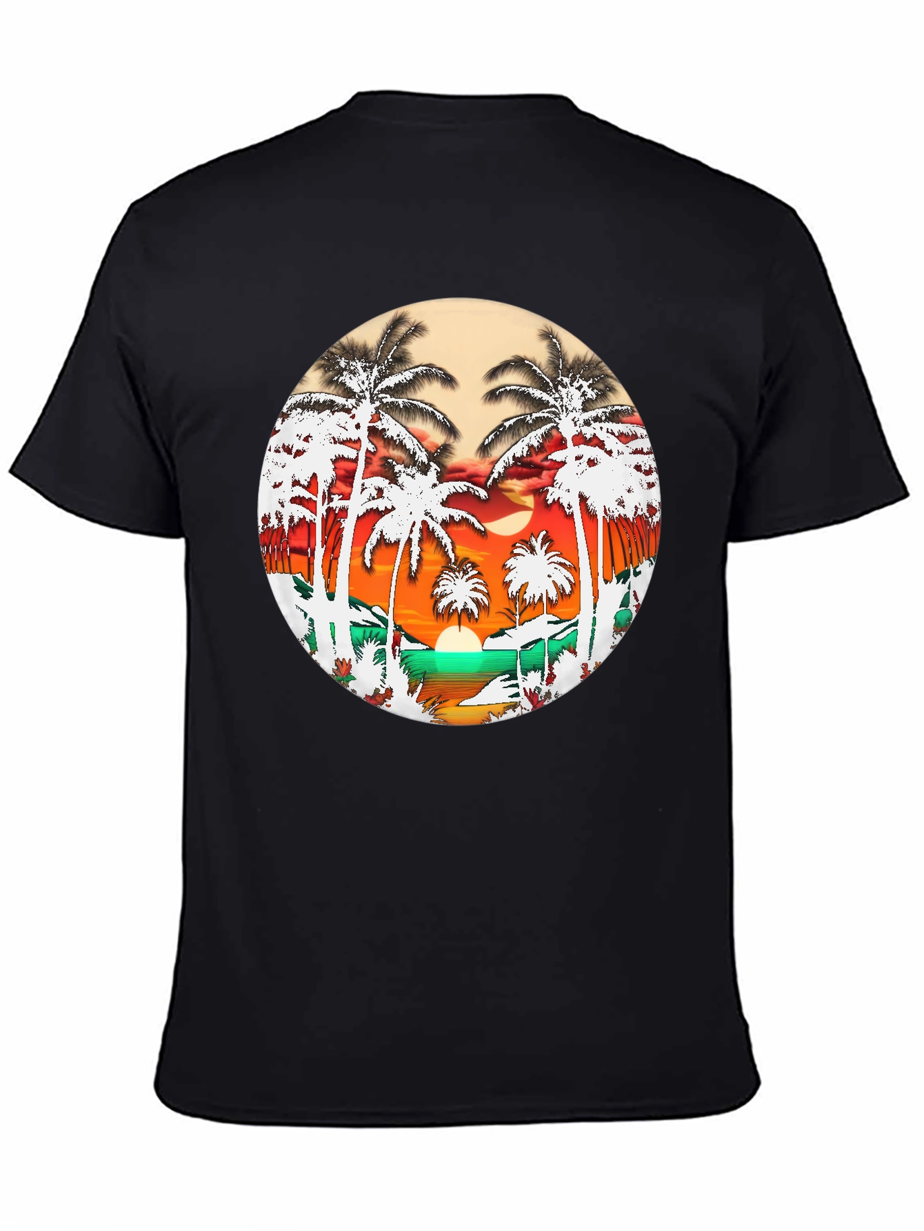 Tropical Palm Tree Sunset Graphic Tee