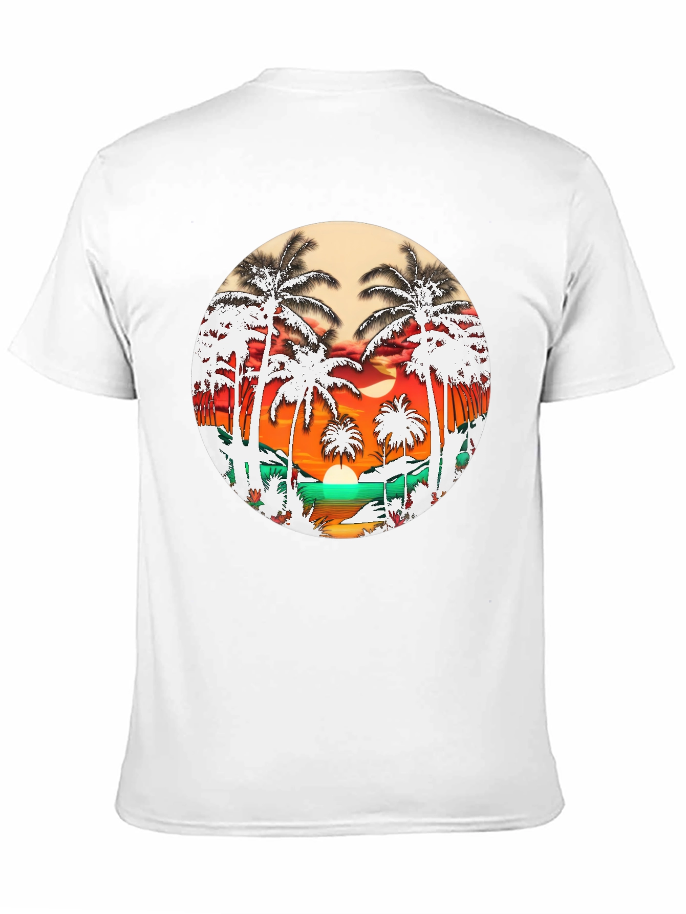 Tropical Palm Tree Sunset Graphic Tee