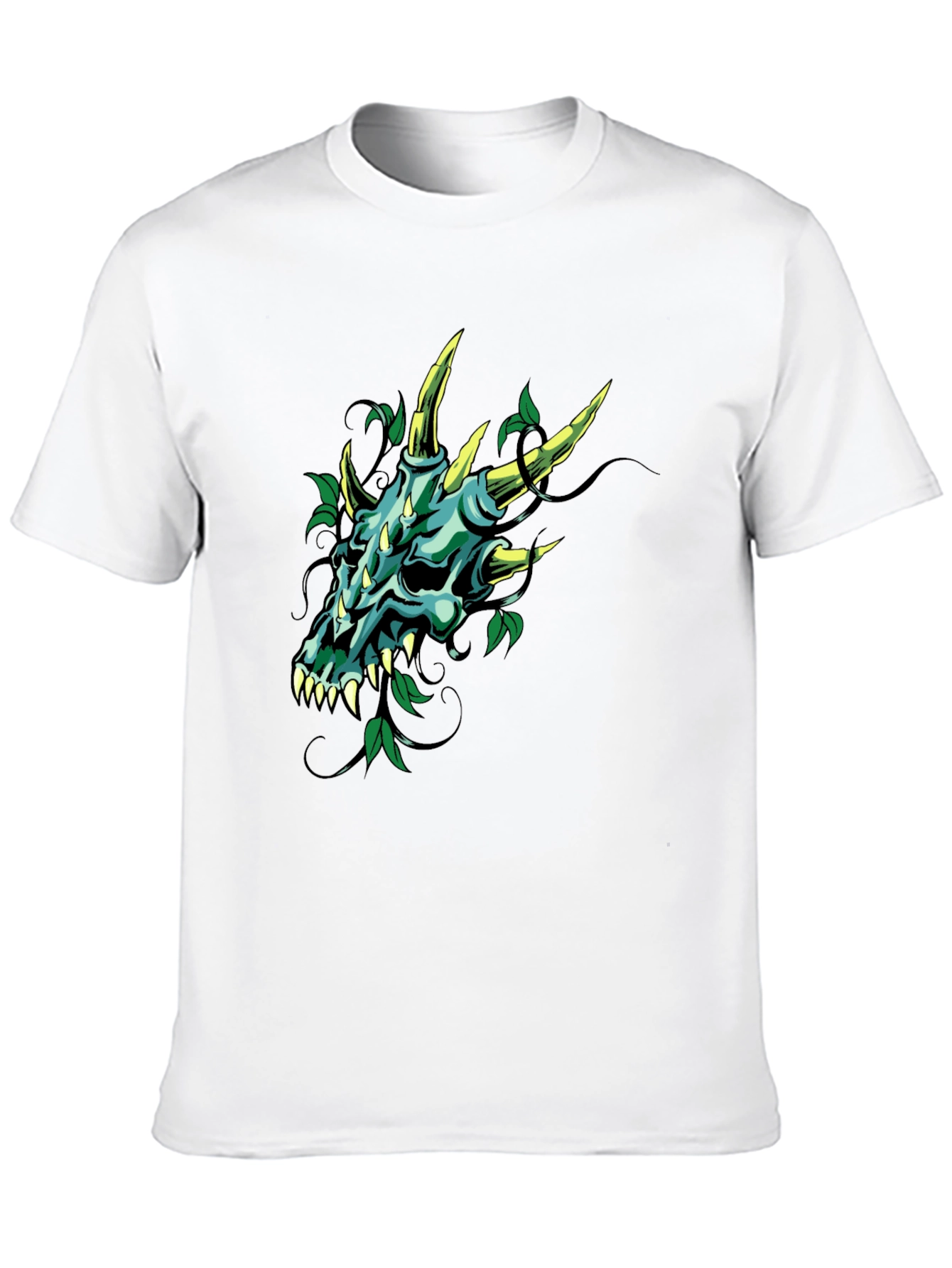 Dragon Skull Graphic Tee - Mens Black T-Shirt