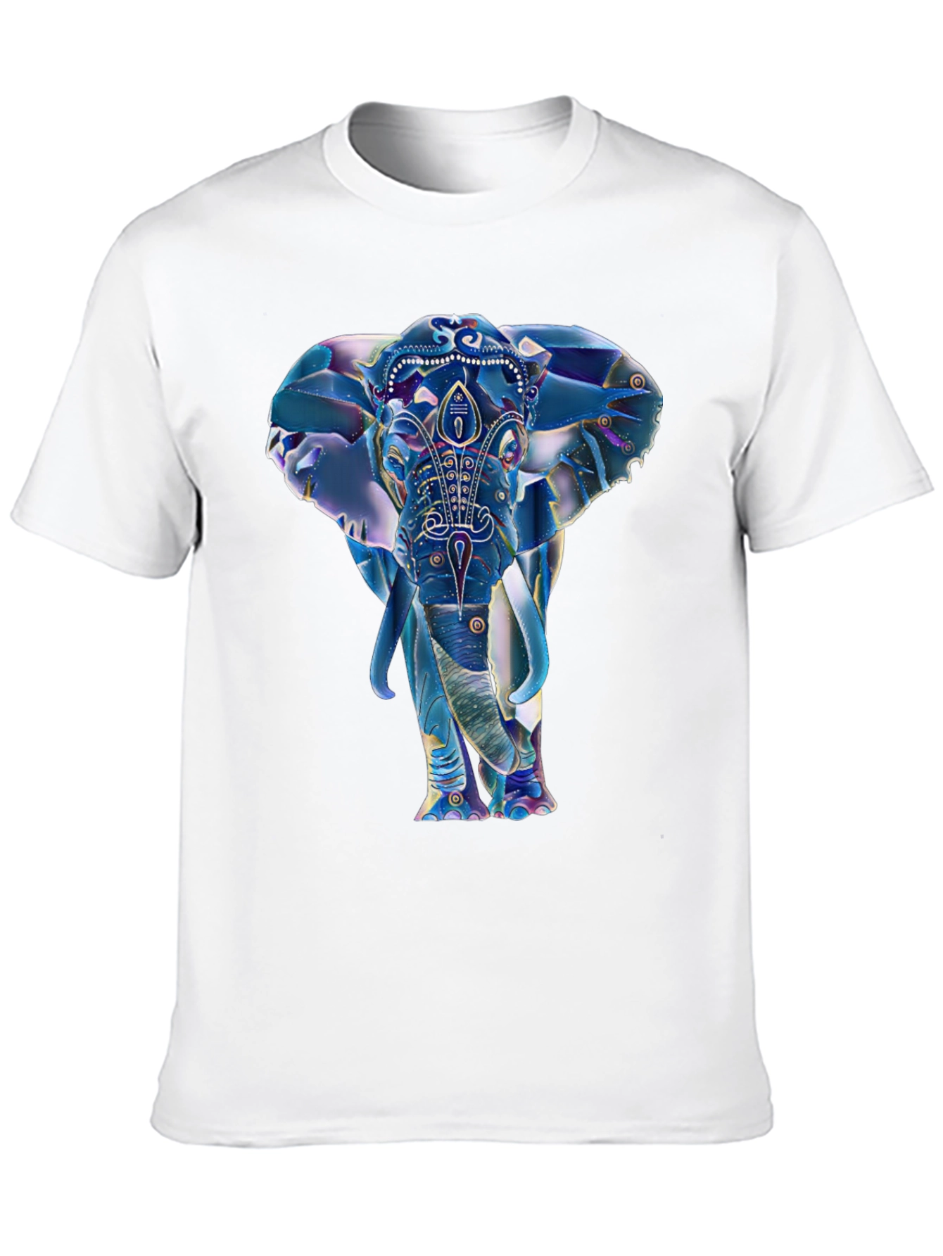 Elephant Graphic Print Mens Black T-Shirt