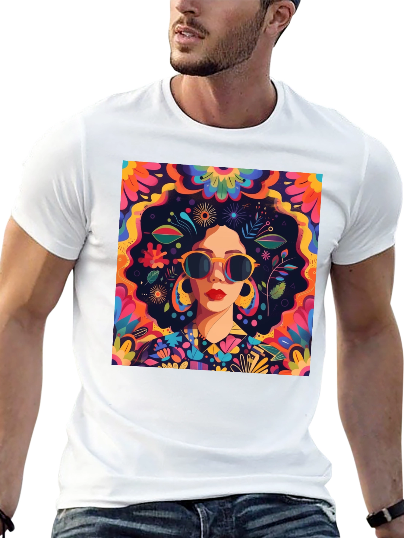 Retro Floral Graphic Tee - Unique Design