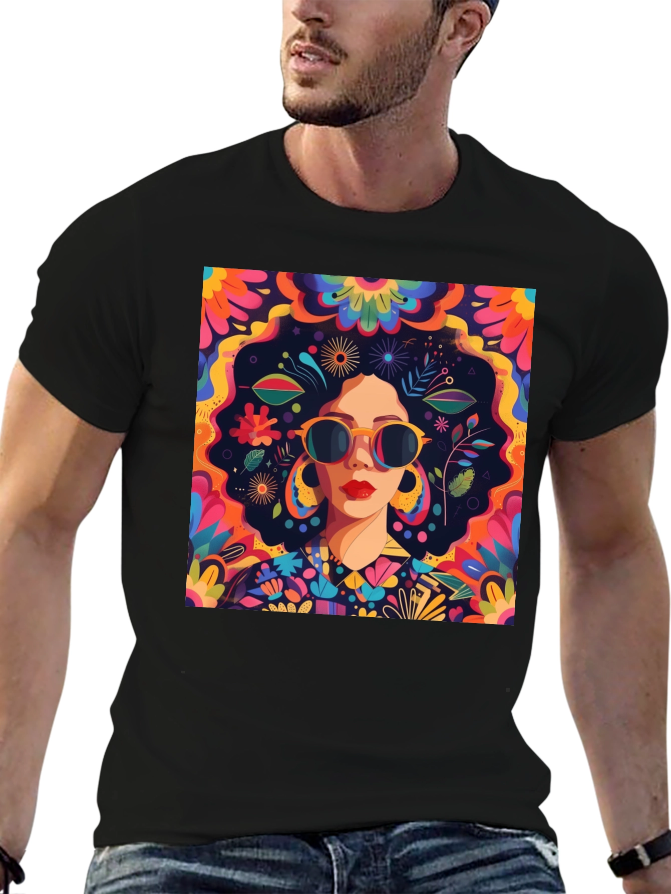 Retro Floral Graphic Tee - Unique Design