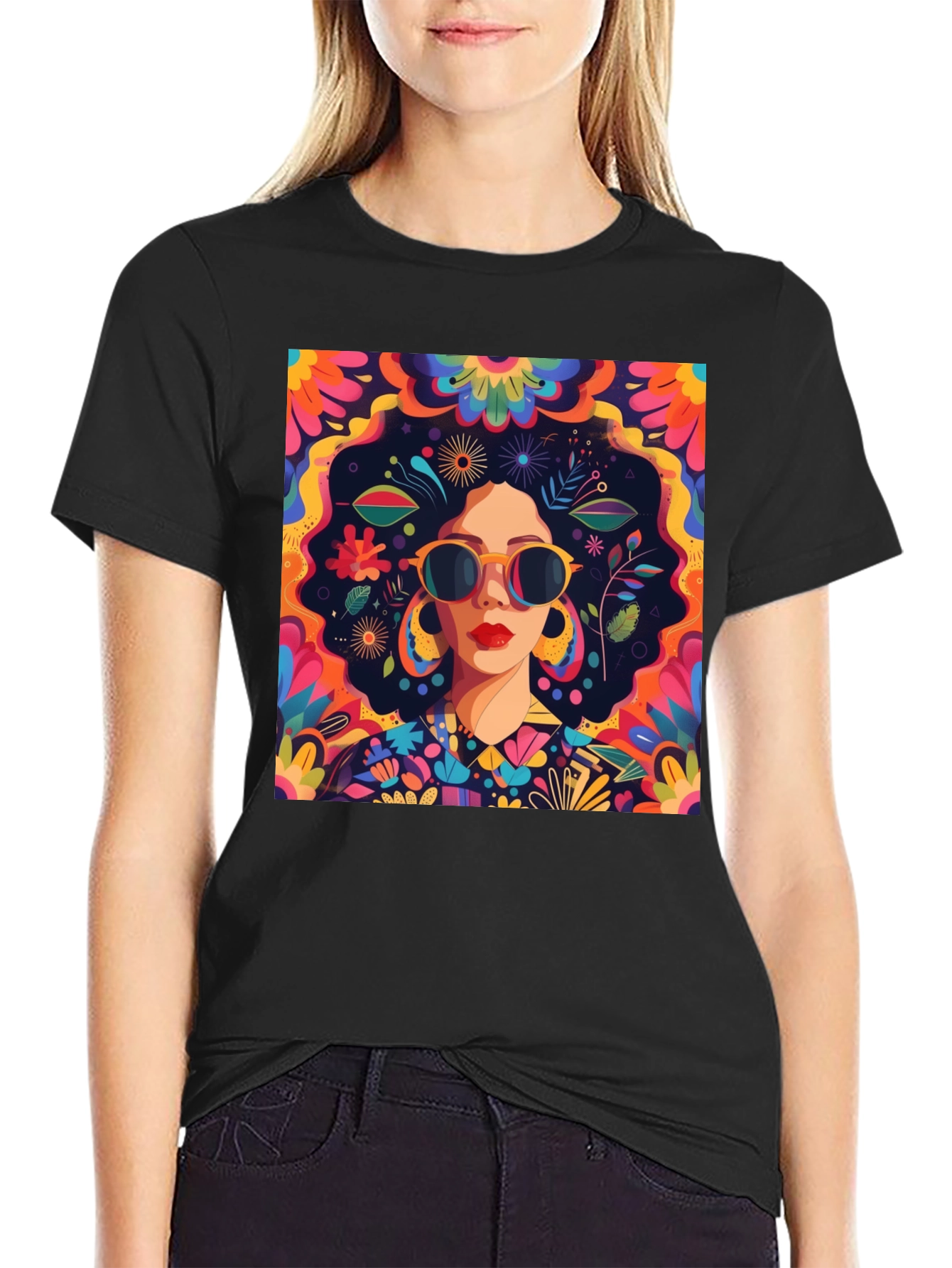 Retro Floral Graphic Tee - Unique Design
