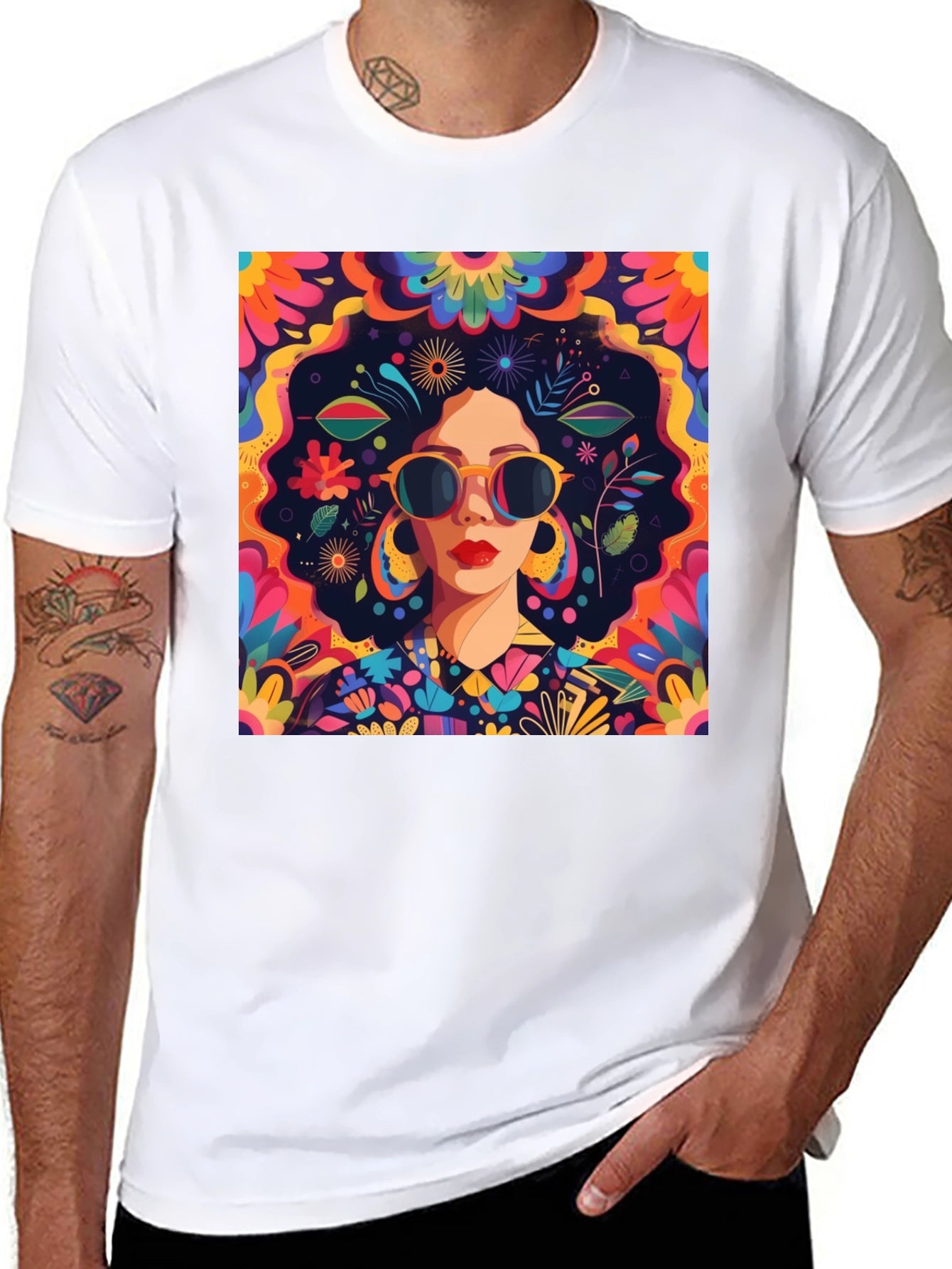 Retro Floral Graphic Tee - Unique Design