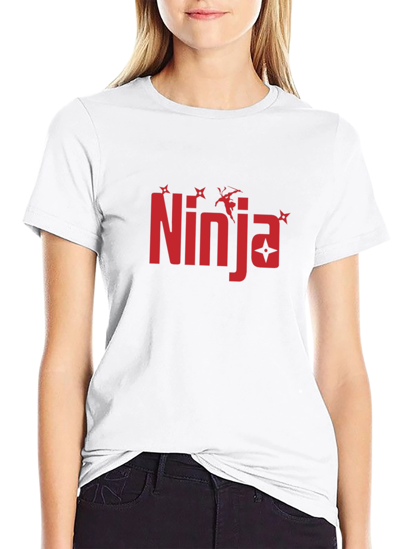 Ninja Graphic Print Black T-Shirt