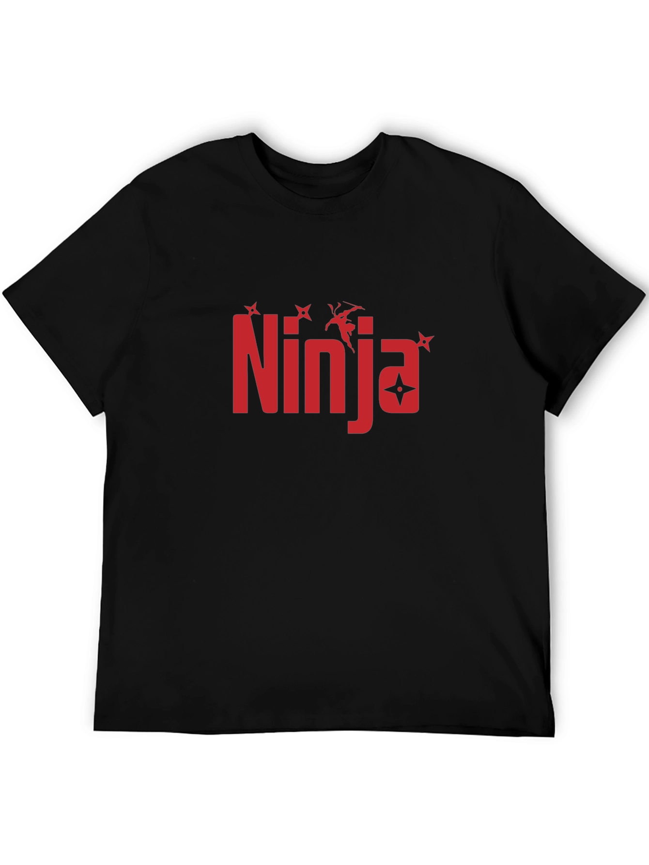 Ninja Graphic Print Black T-Shirt