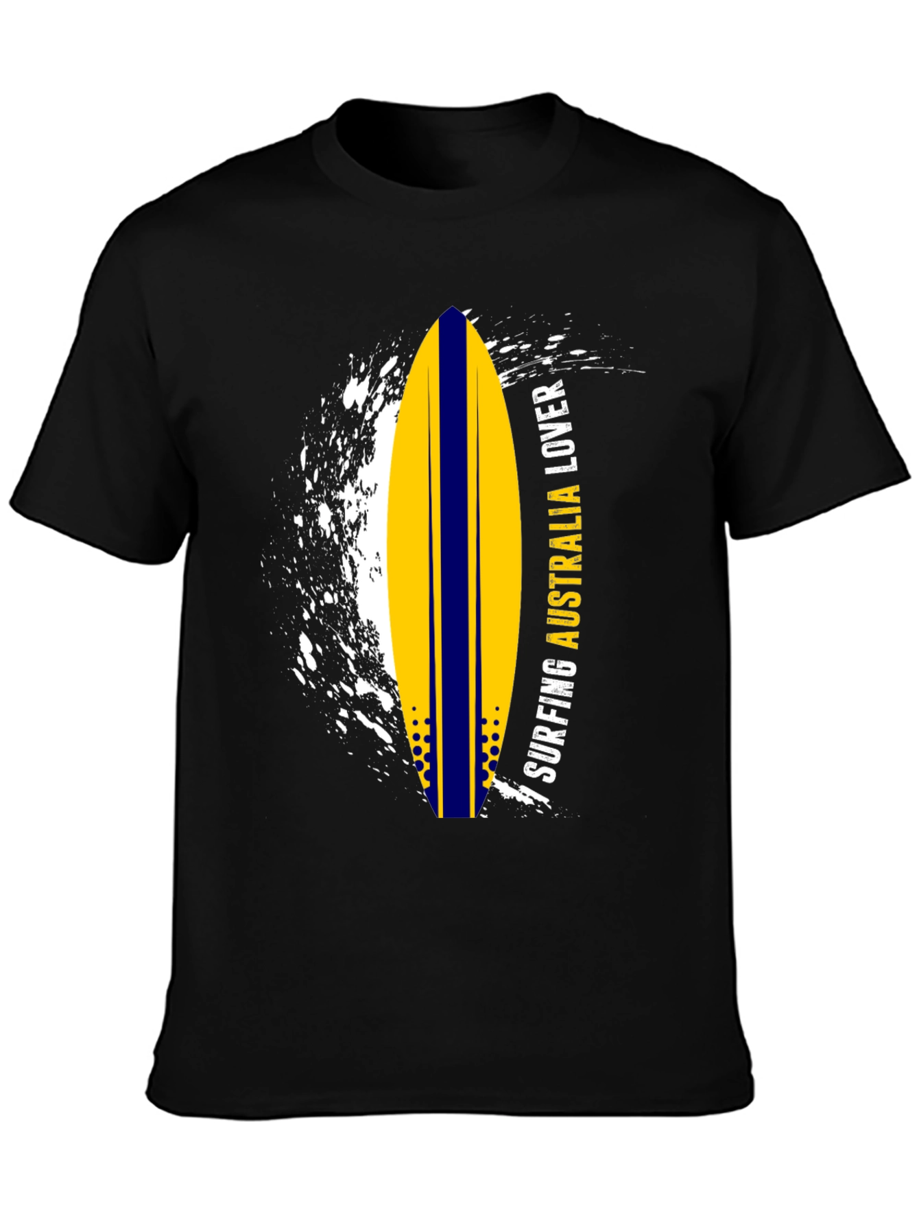 Surfing Australia Lover T-Shirt - Black Surfboard Tee