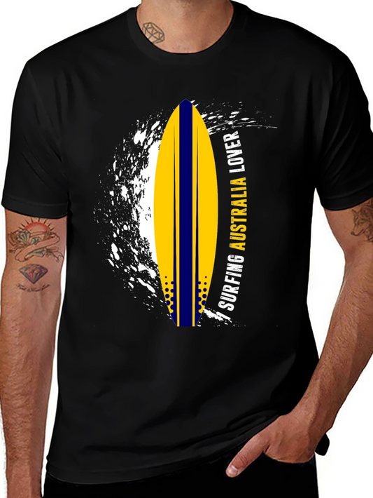 Surfing Australia Lover T-Shirt - Black Surfboard Tee