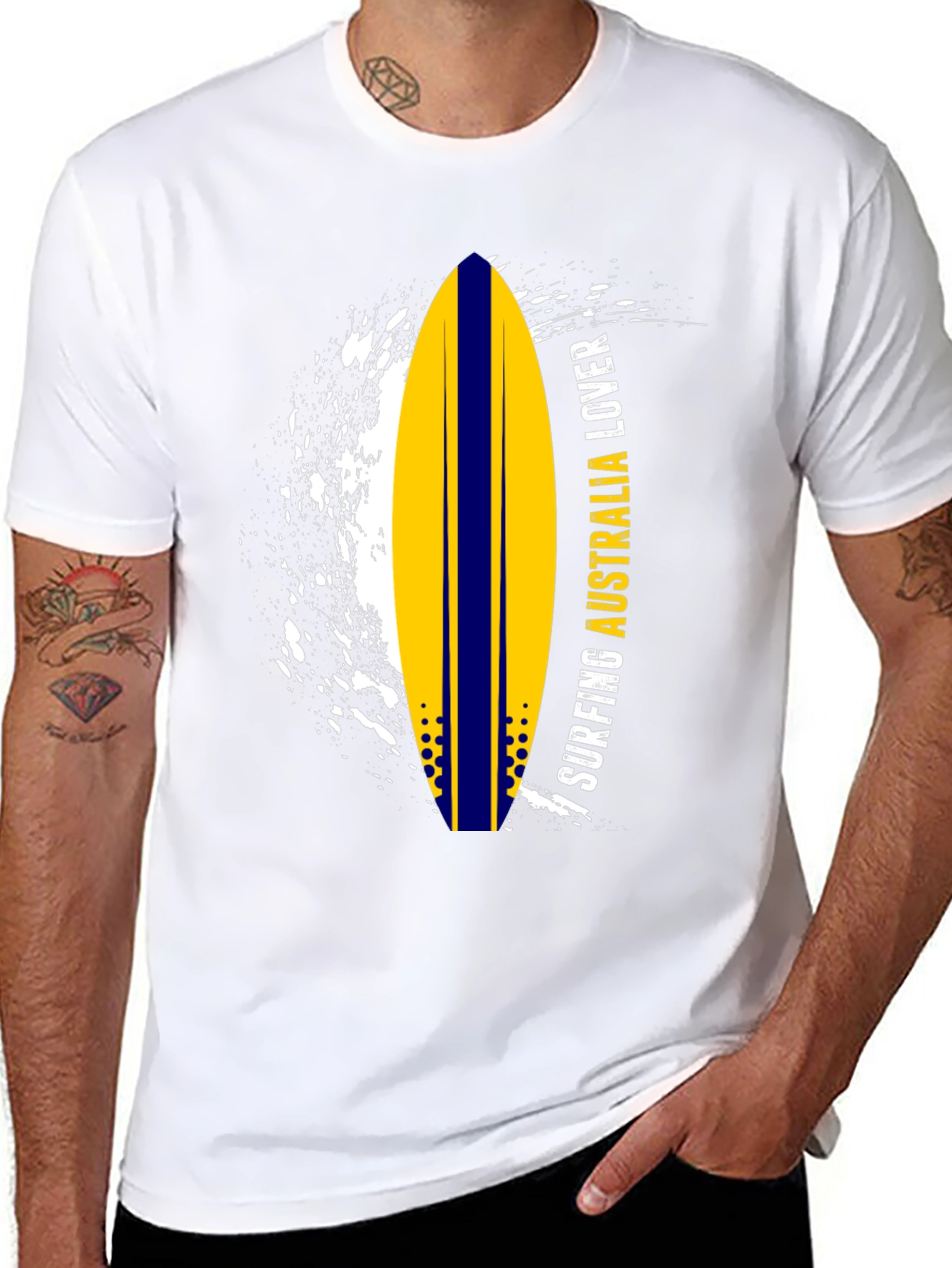 Surfing Australia Lover T-Shirt - Black Surfboard Tee