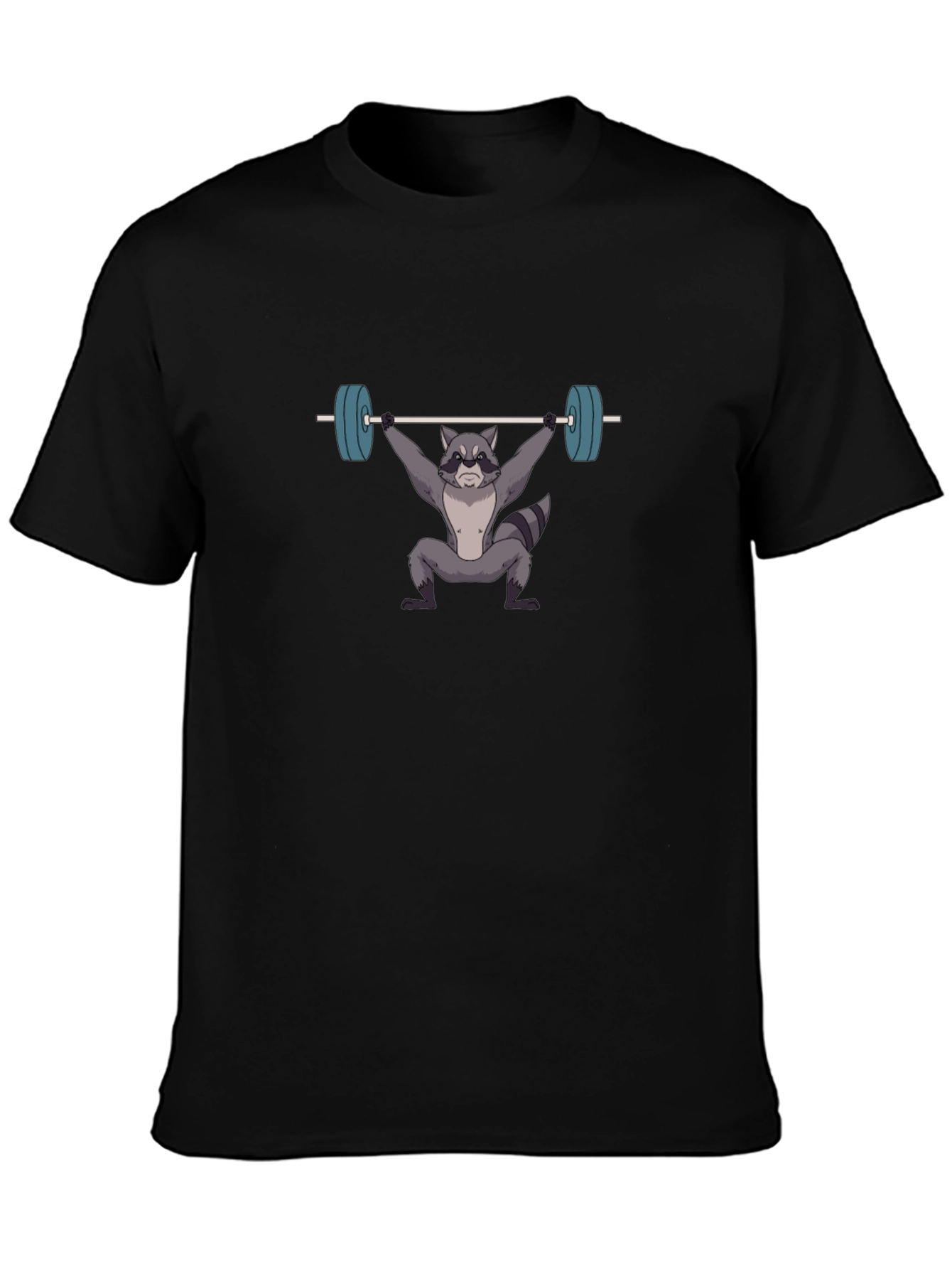 Weightlifting Raccoon Graphic T-Shirt