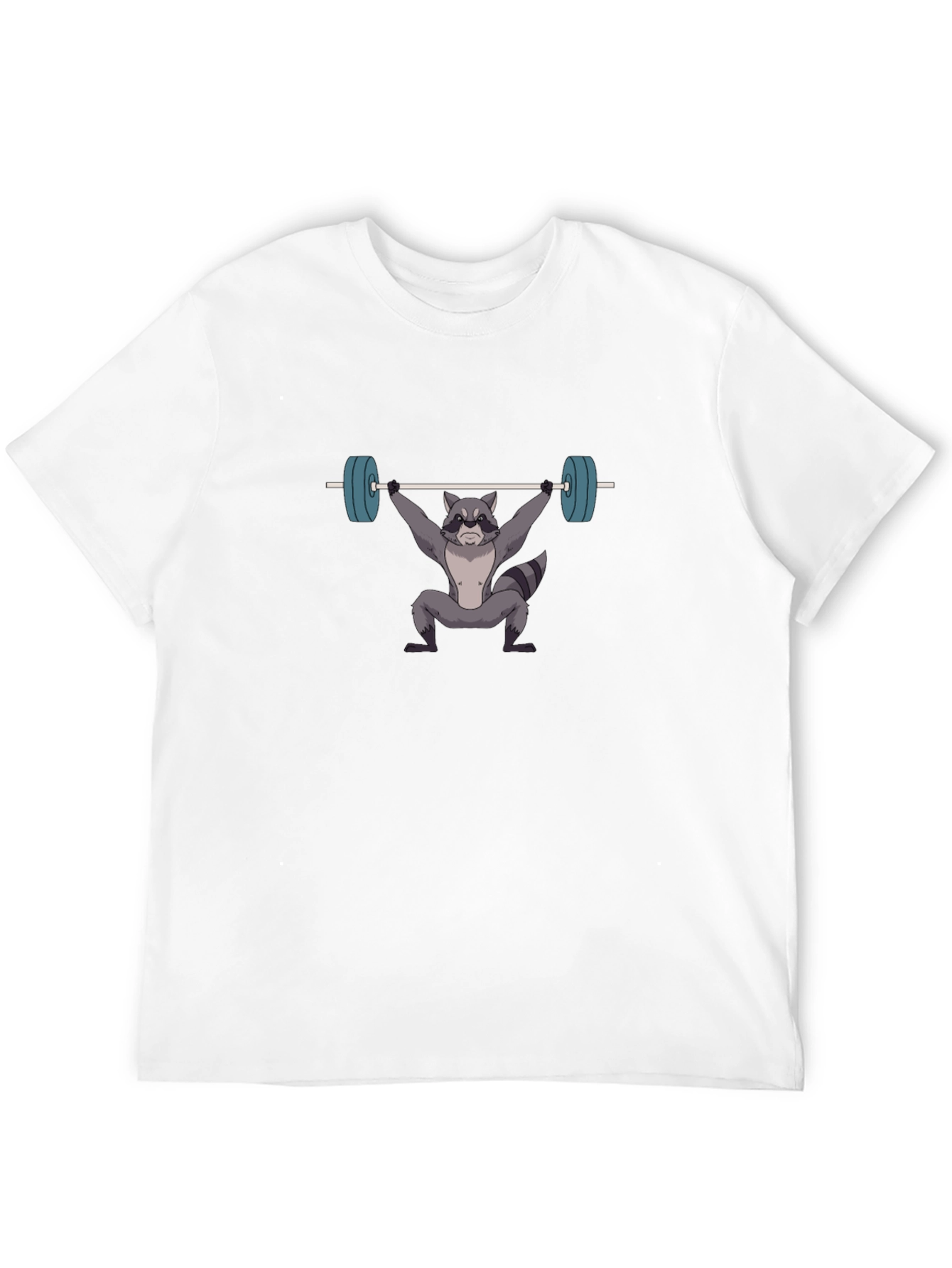 Weightlifting Raccoon Graphic T-Shirt