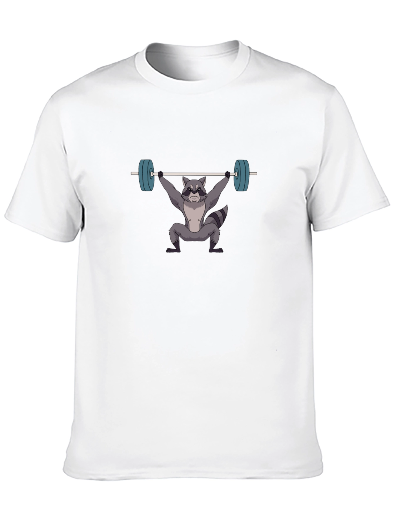 Weightlifting Raccoon Graphic T-Shirt
