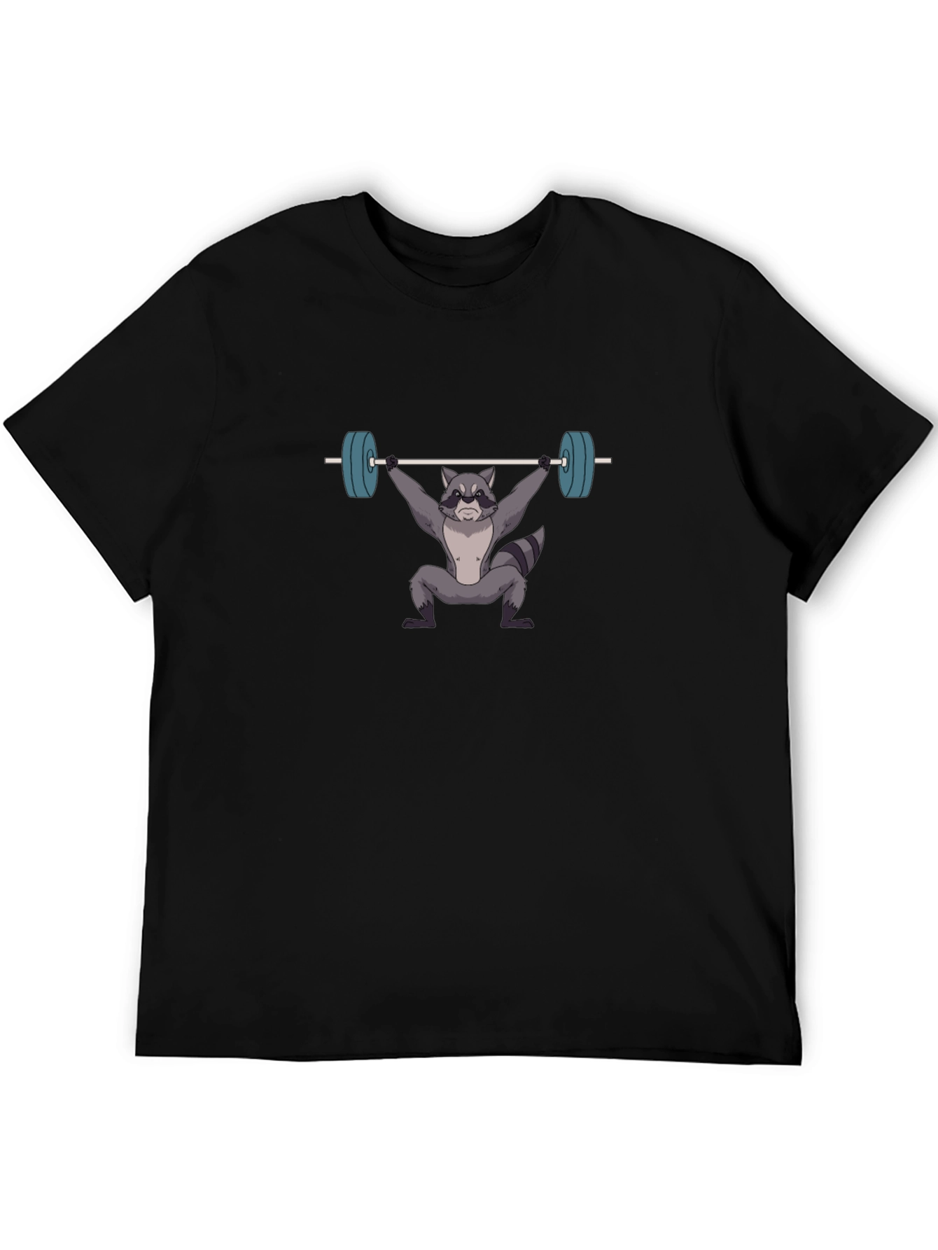 Weightlifting Raccoon Graphic T-Shirt