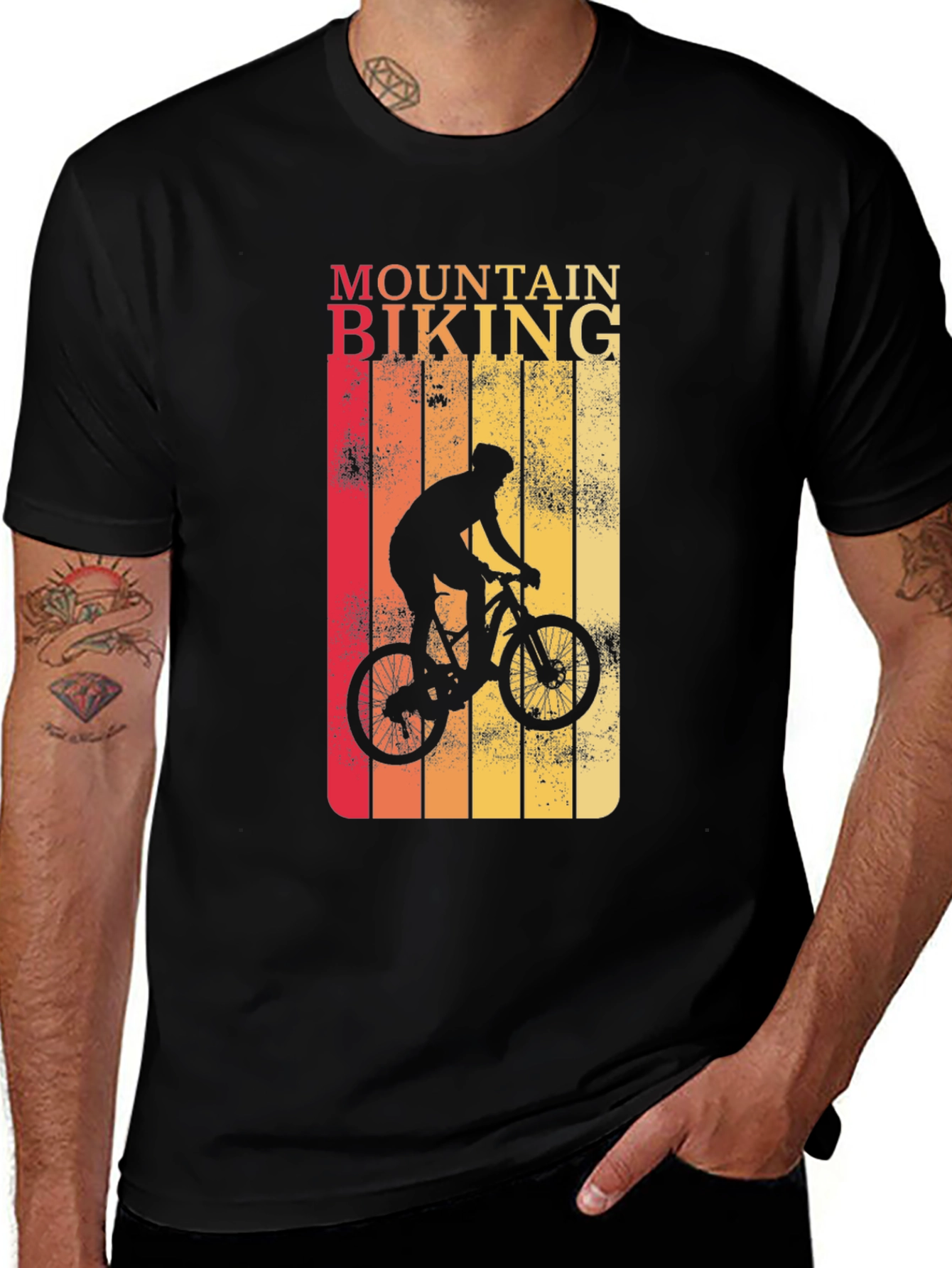 Mountain Biking Graphic Tee - Retro Style