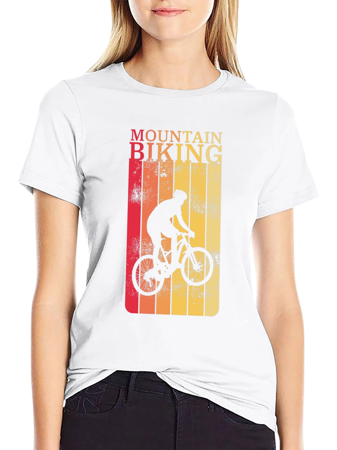 Mountain Biking Graphic Tee - Retro Style