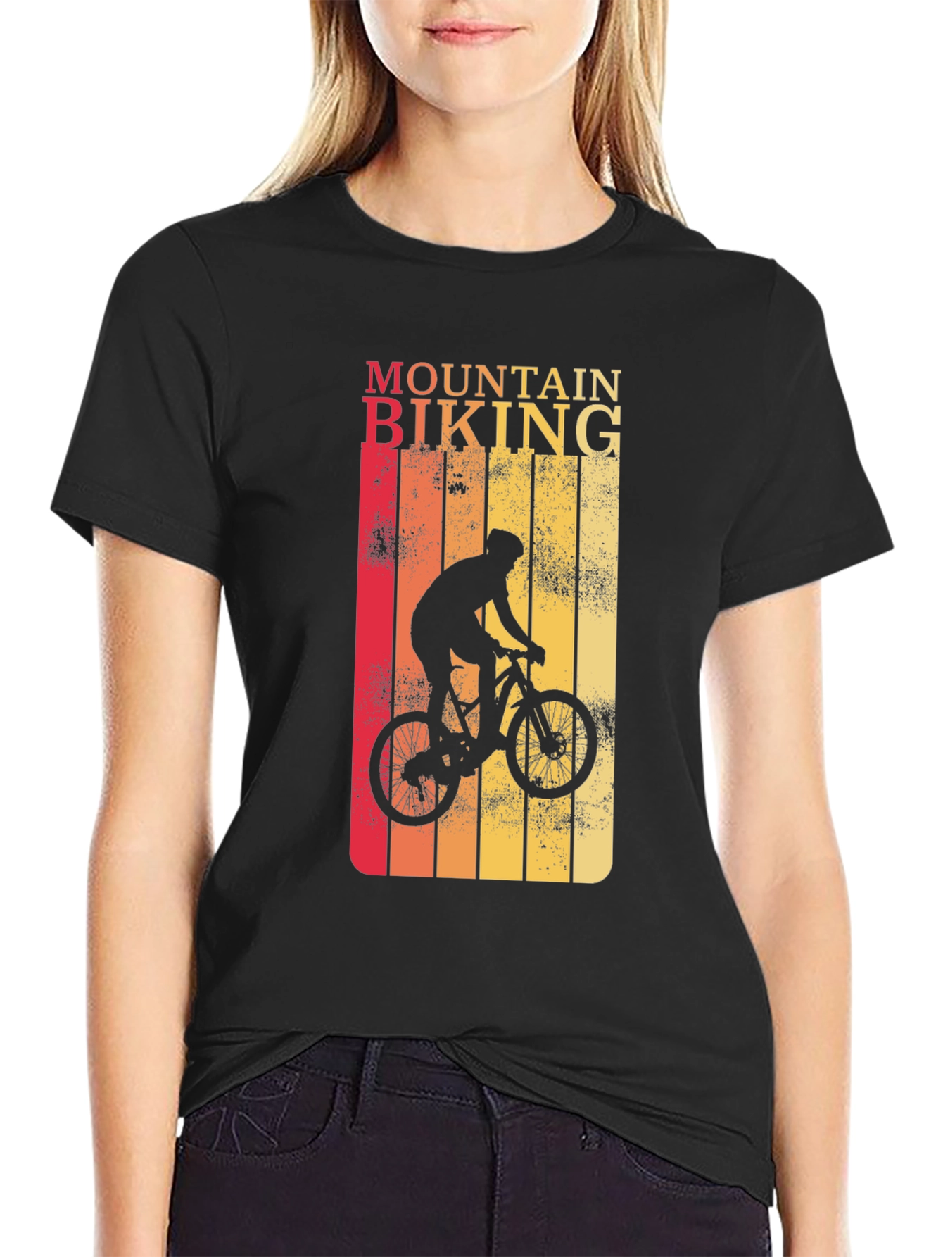 Mountain Biking Graphic Tee - Retro Style